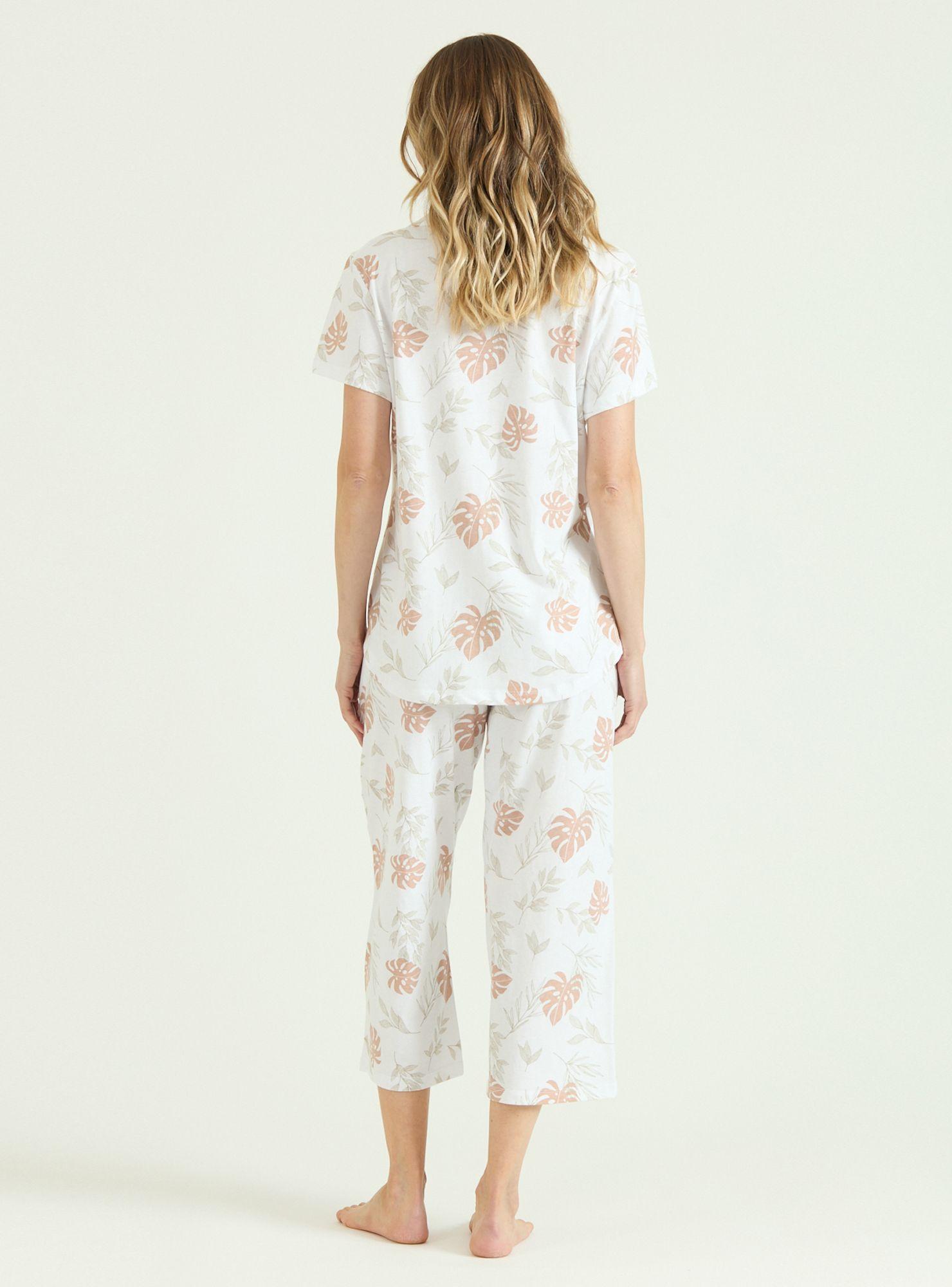 Pijama de Mujer Malinas Capri Blanco Estampado-3