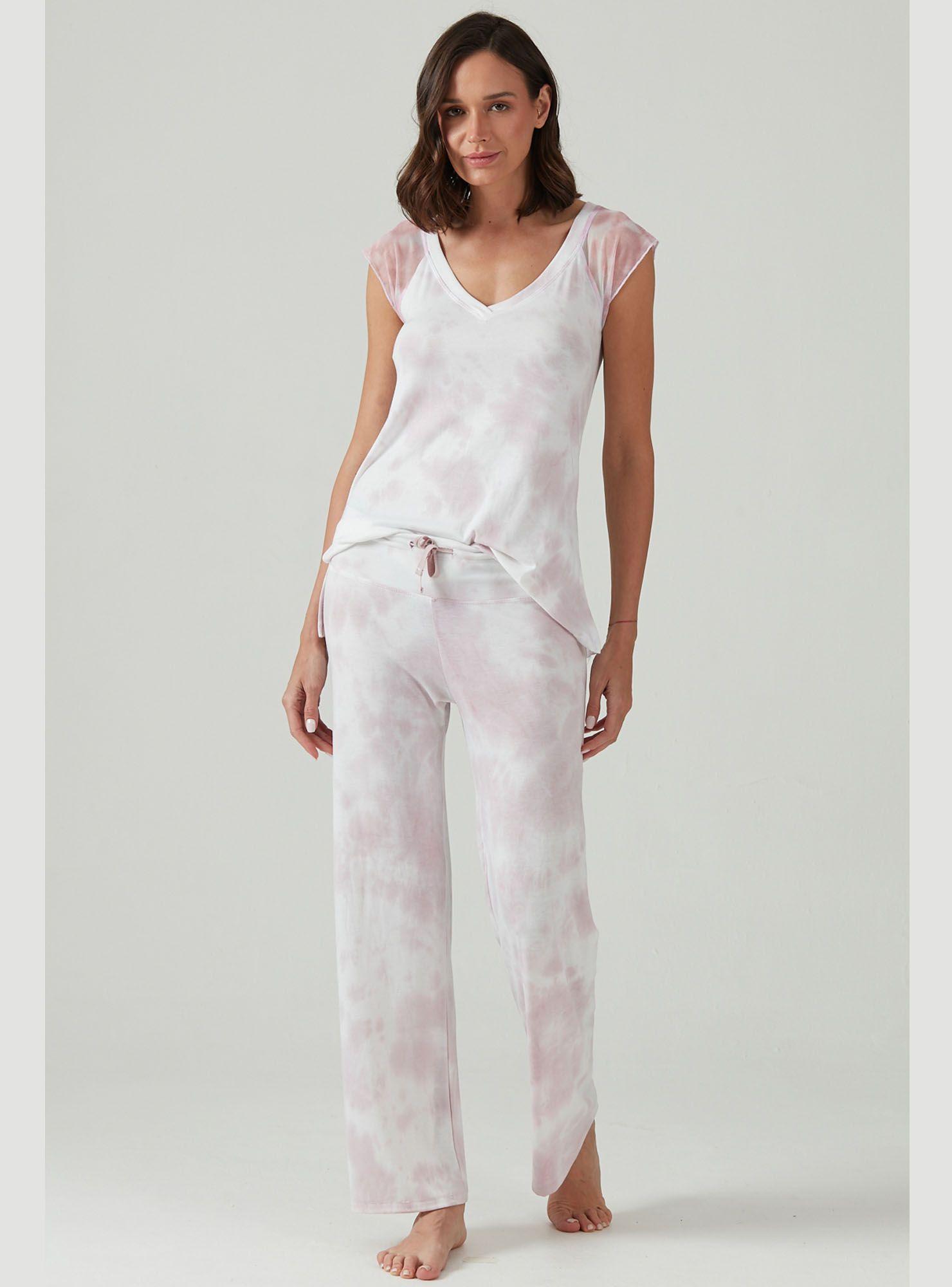 Pijama de Mujer Dame Pantalón Largo Rosado-0