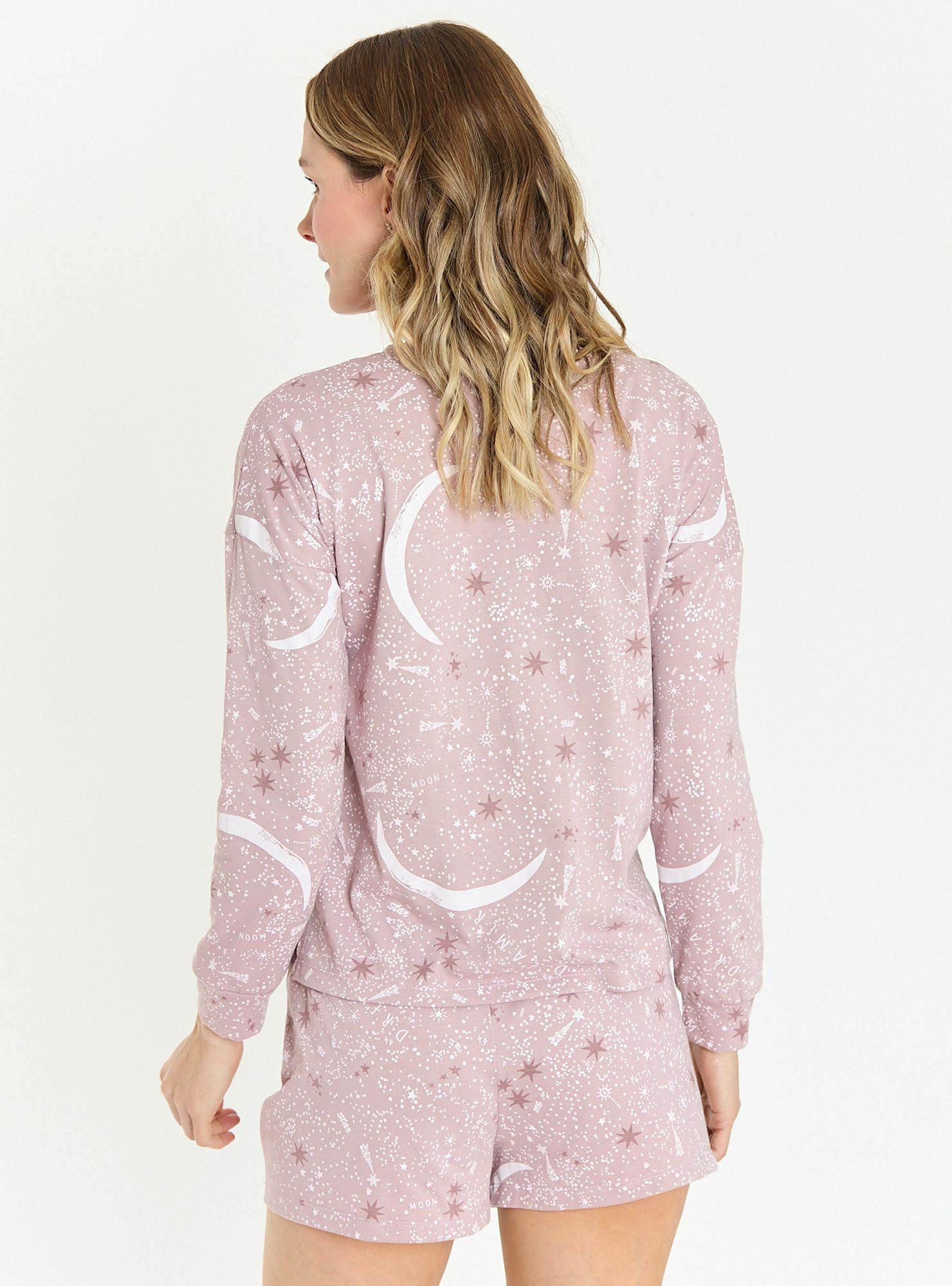 Pijama de Mujer Pipa Nacional Malva Estampado-3
