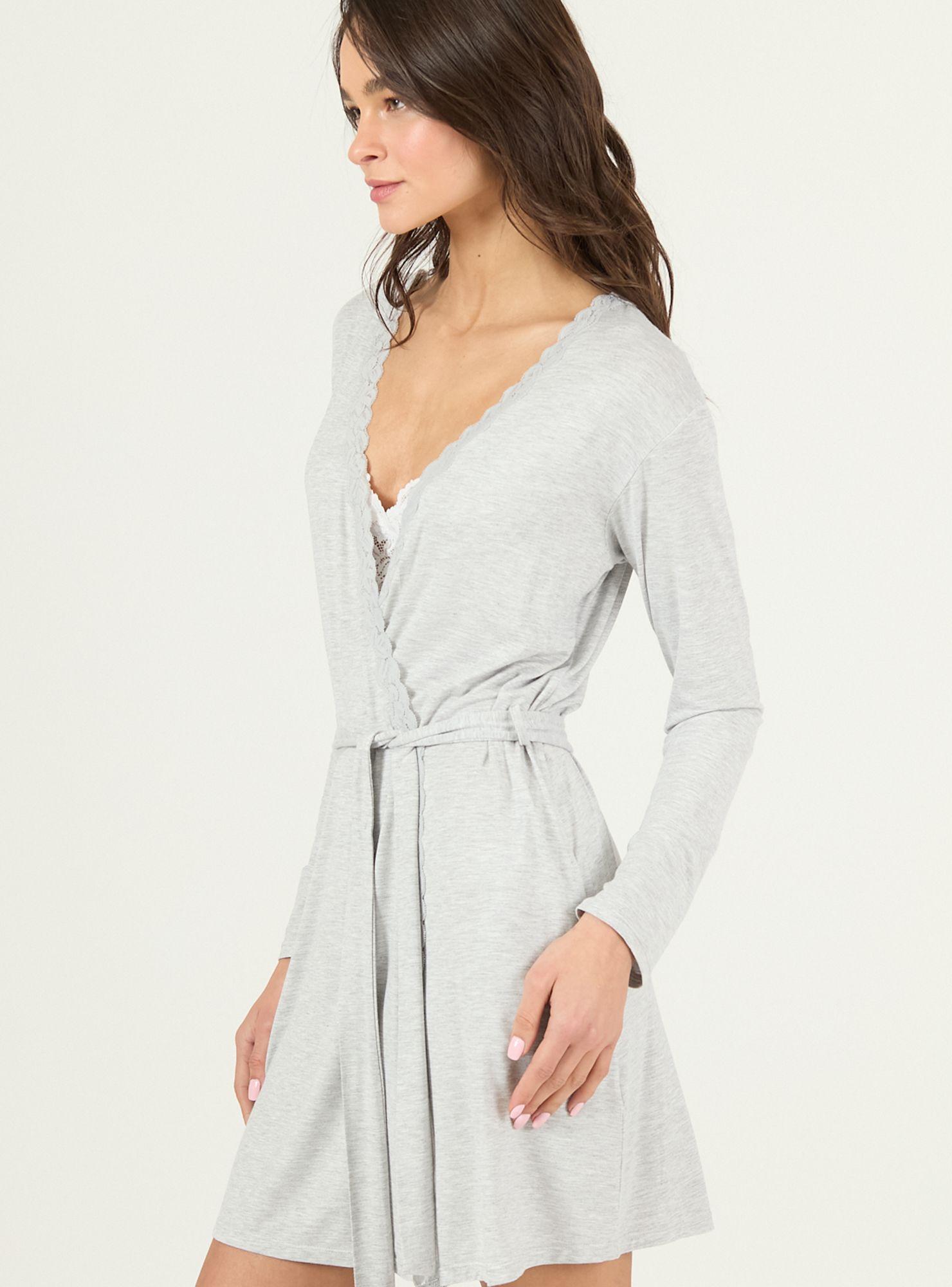 Bata de Mujer Ana Gris Melange-2