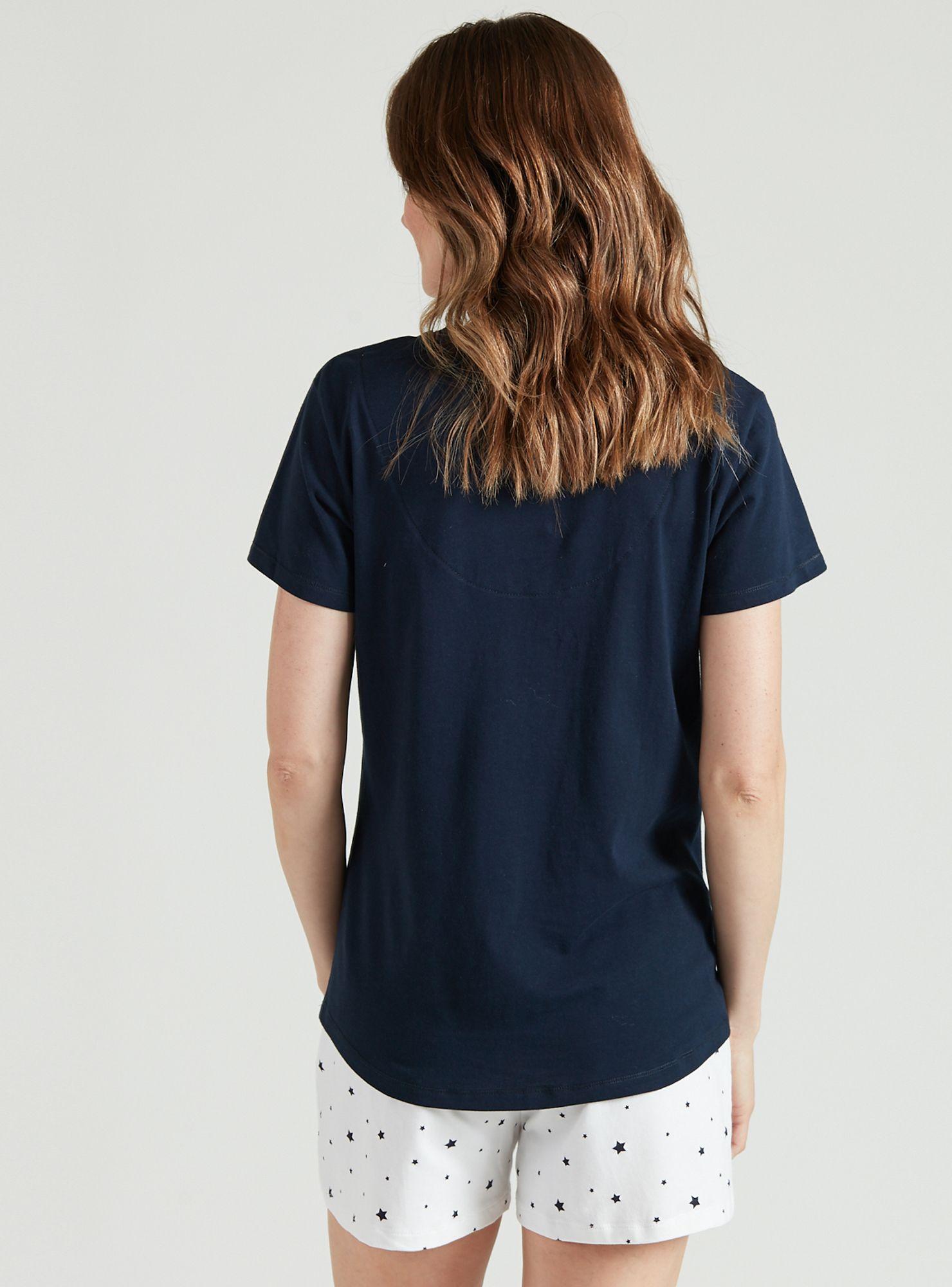 Pijama de Mujer New Rayas Short Azul-1