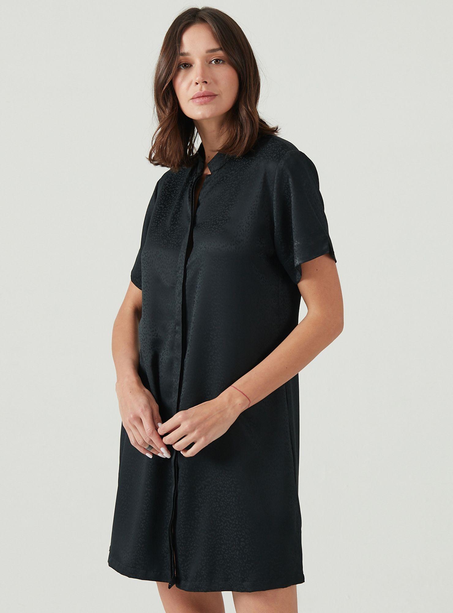 Camisola de Dormir Mao Negro Estampado-2