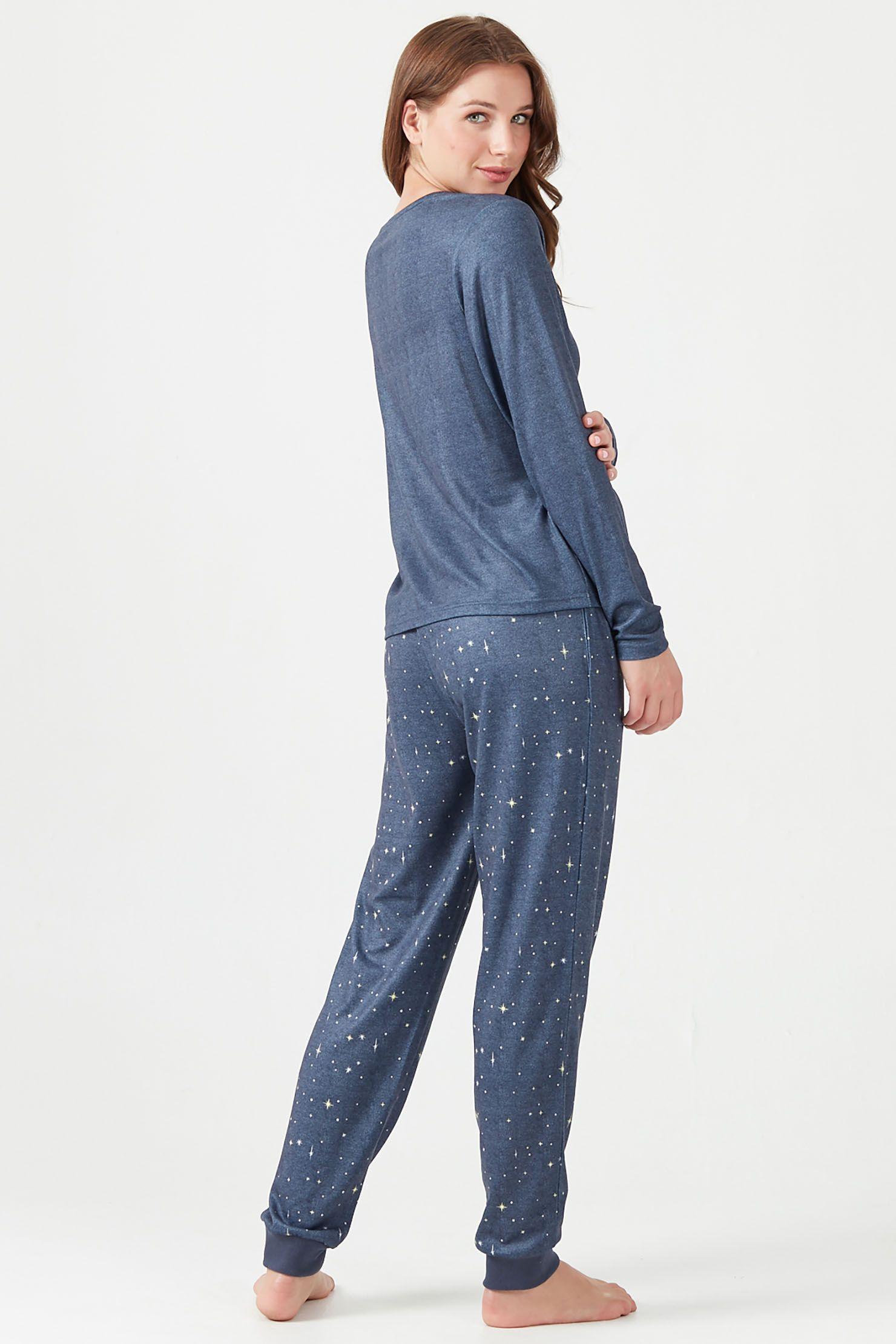 Pijama de mujer Delfi Azul Estampado-2