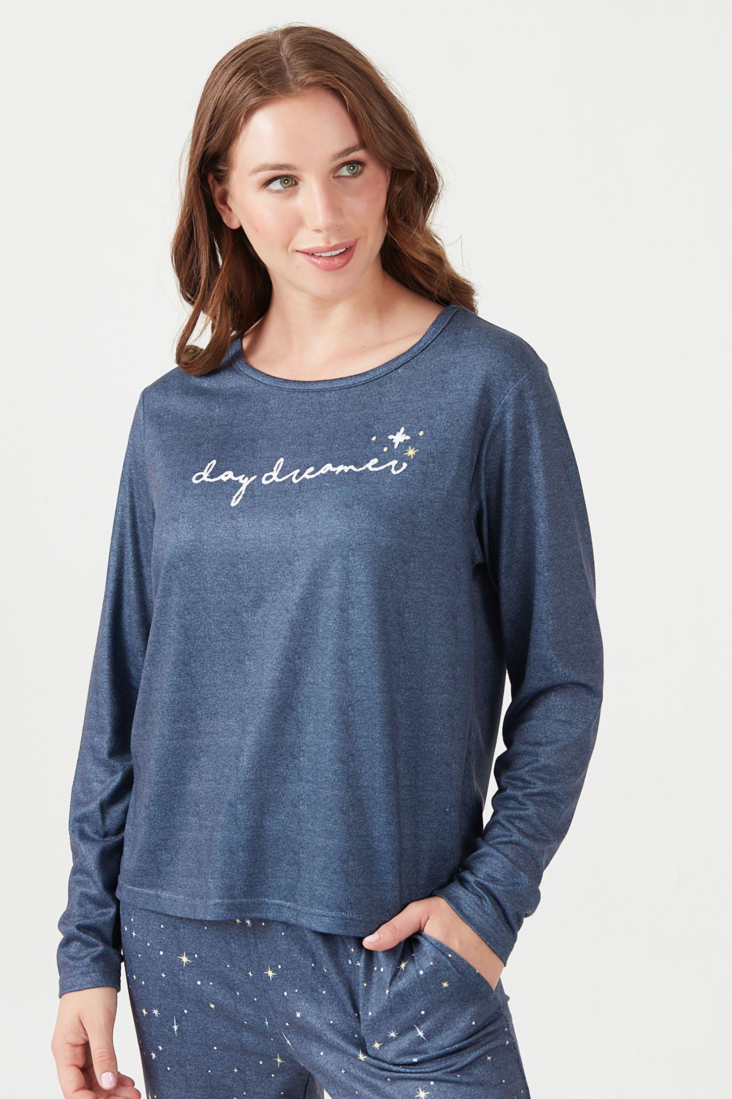 Pijama de mujer Delfi Azul Estampado-3