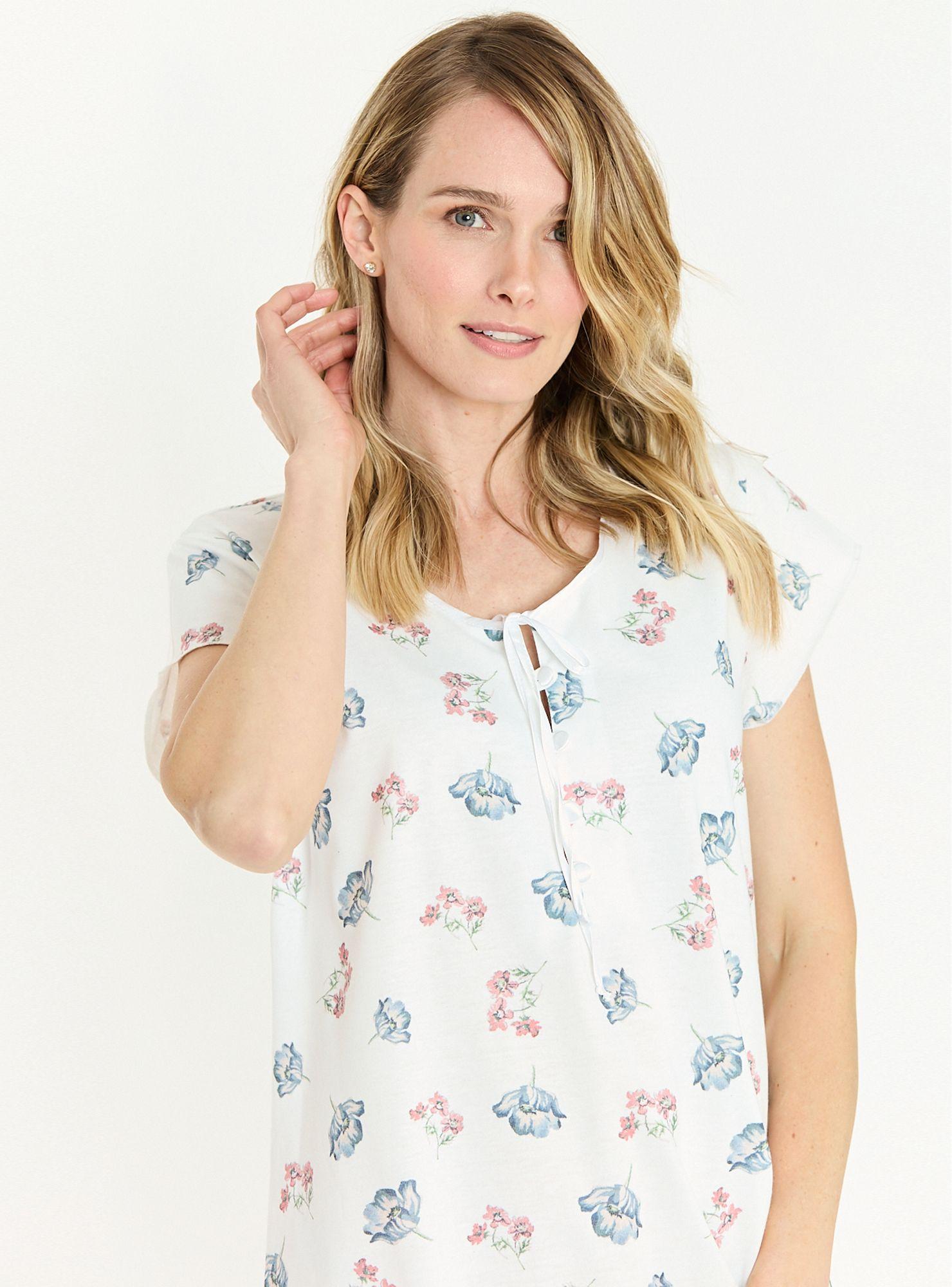 Camisa de Dormir Socorro Blanco Estampado-3