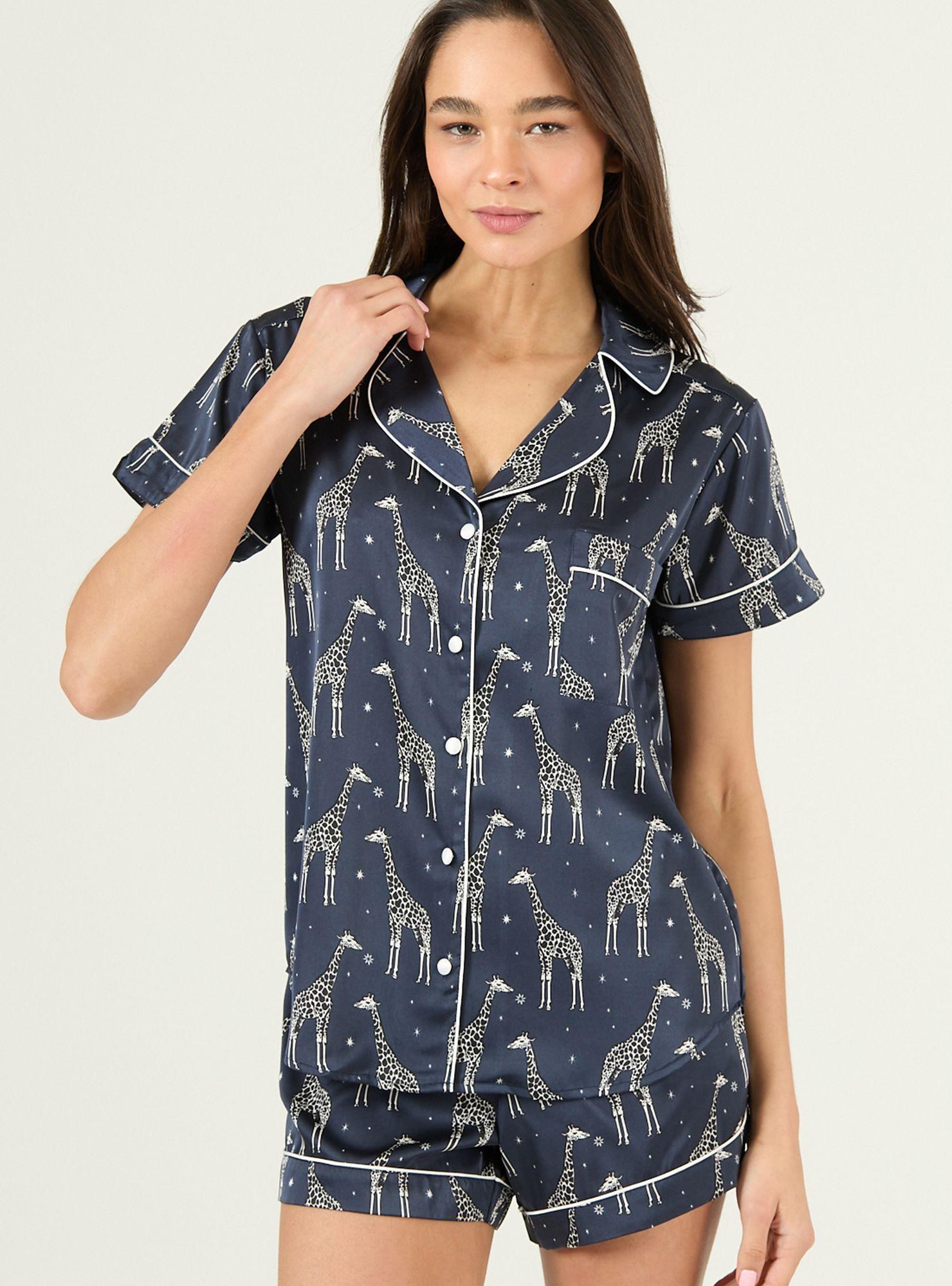 Pijama de Mujer Roma Short Azul Estampado-0