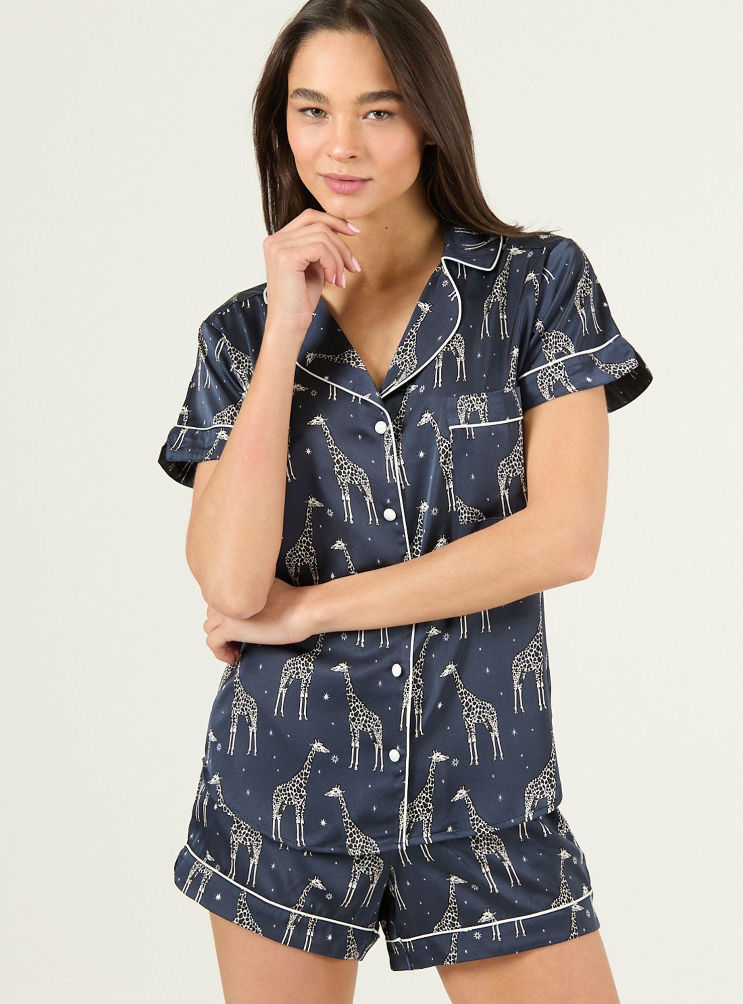 Pijama de Mujer Roma Short Azul Estampado-1