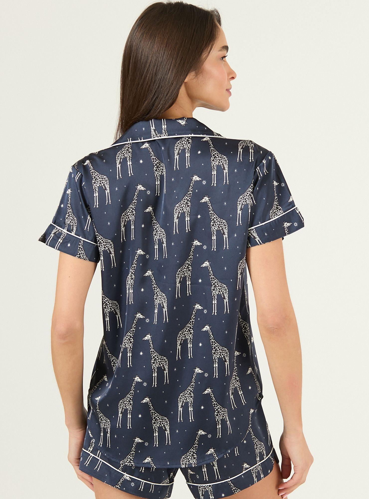 Pijama de Mujer Roma Short Azul Estampado-3