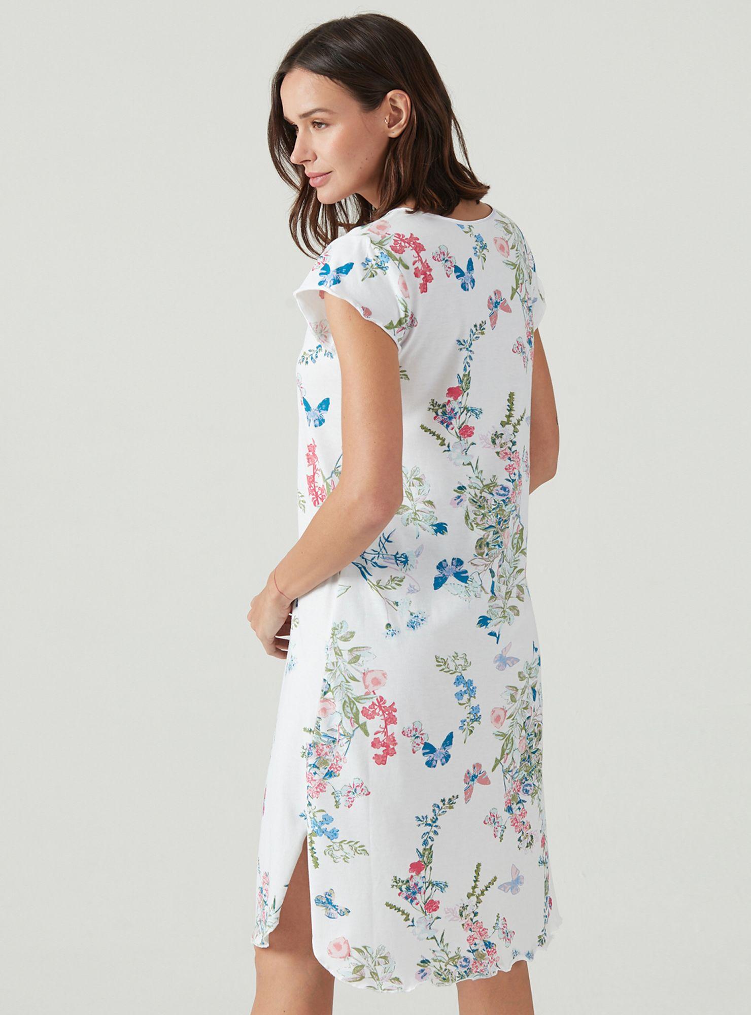 Camisa de Dormir Maternal Socorro Blanco Estampado-2