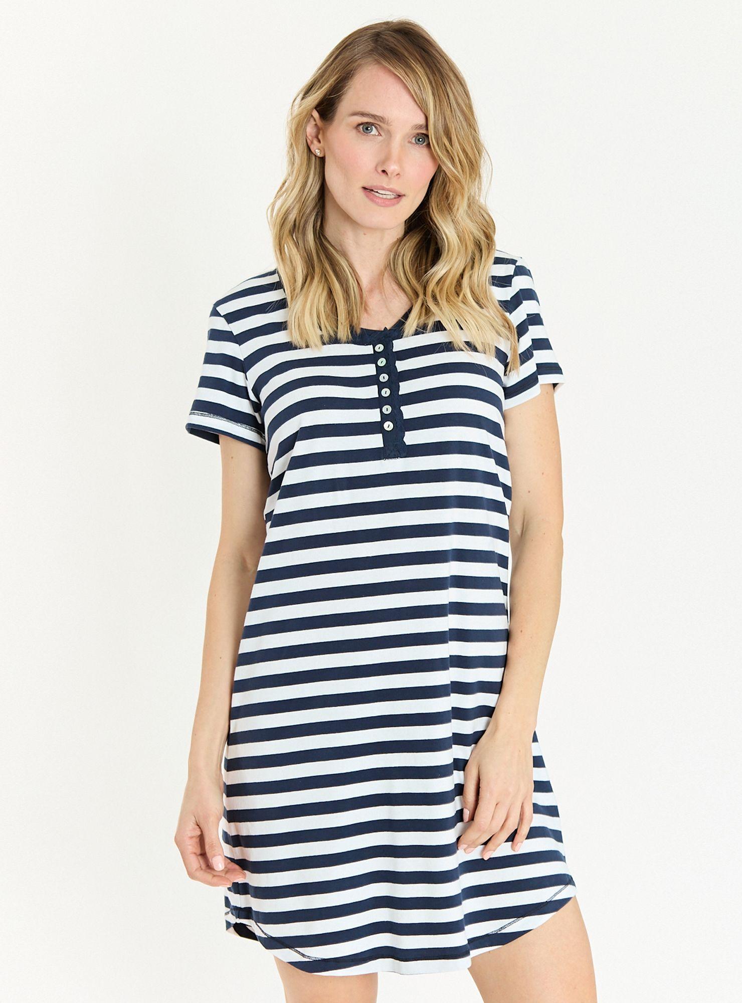 Camisa de Dormir New Rayas Azul-4
