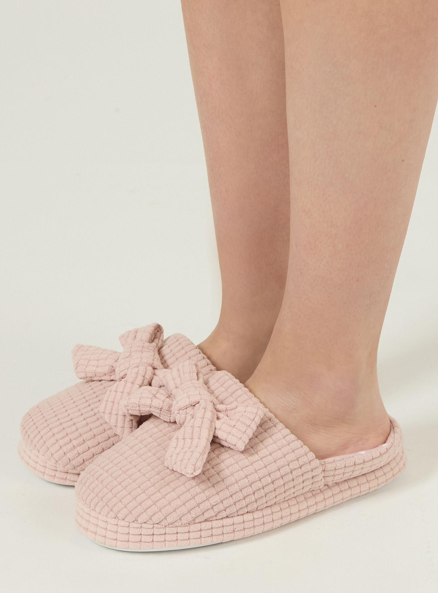 Pantufla de Mujer Zapatilla Ribbon Malva-1