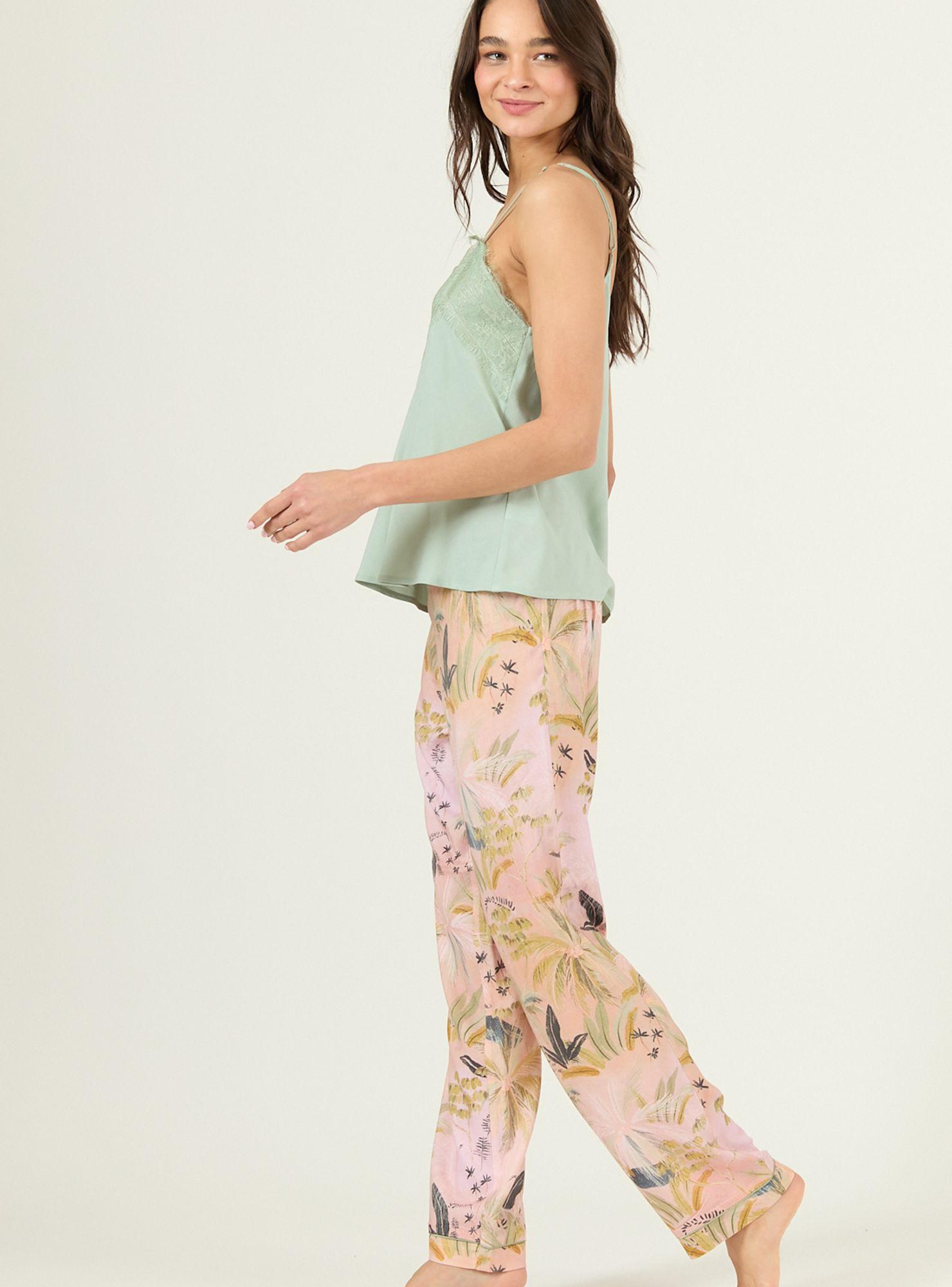 Pijama de Mujer Adela Pantalon Largo Rosado Estampado-1