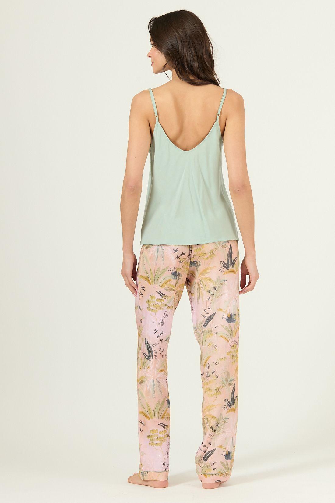 Pijama de Mujer Adela Pantalon Largo Rosado Estampado-2