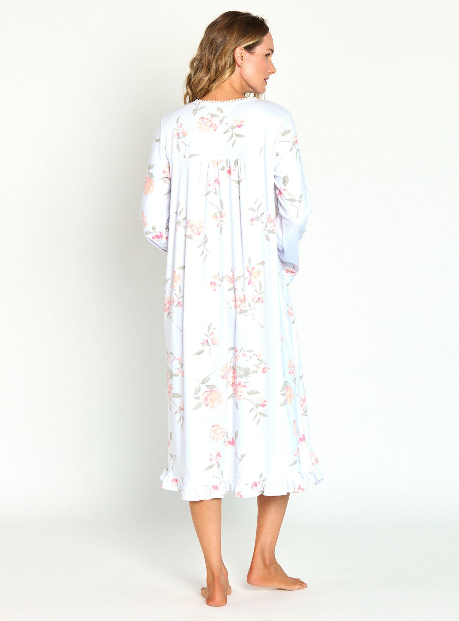 Camisa de Dormir Tradicional Luz Blanco Estampado-2