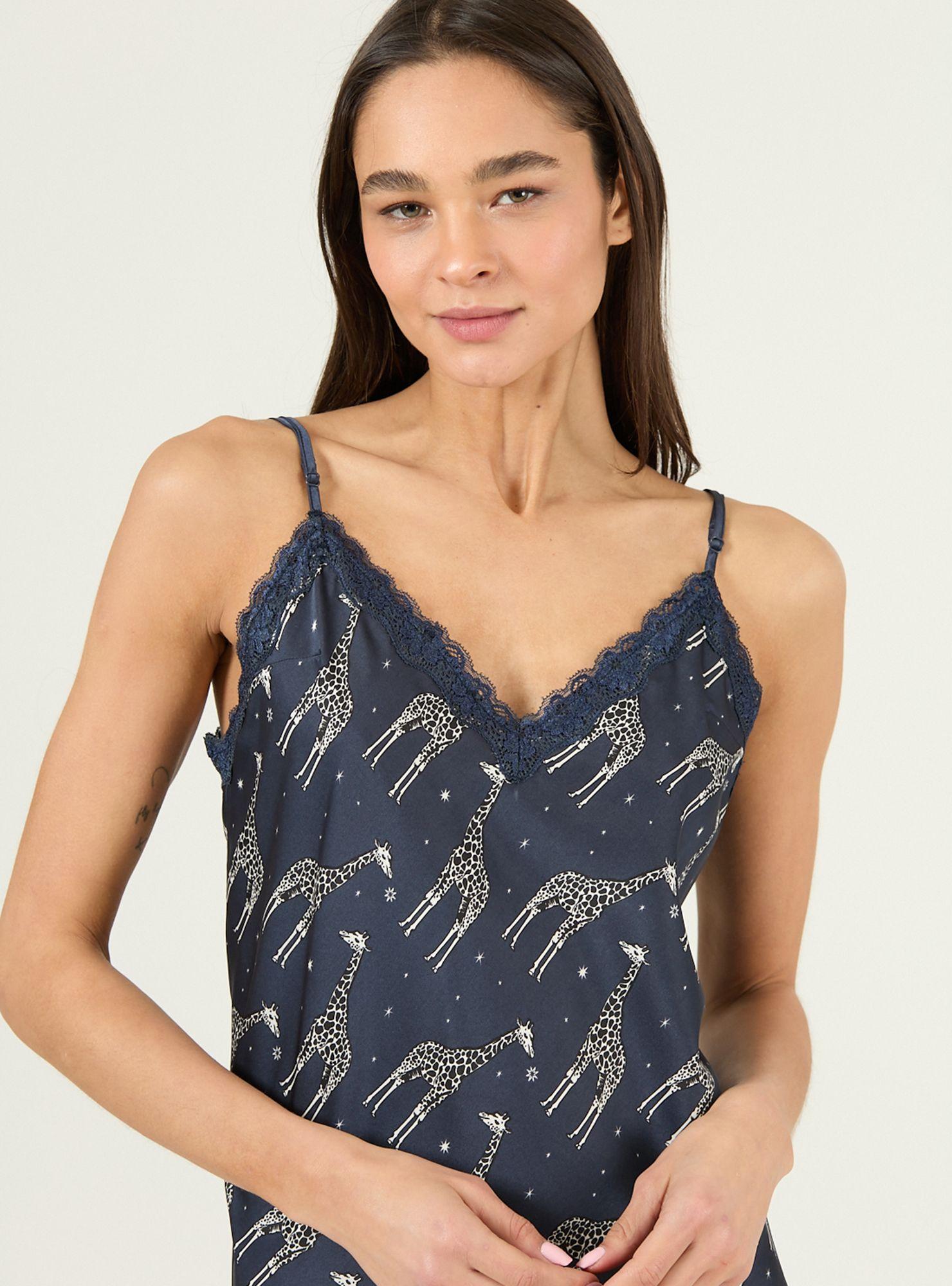 Camisa de Dormir Mini Iris Azul Estampado-4