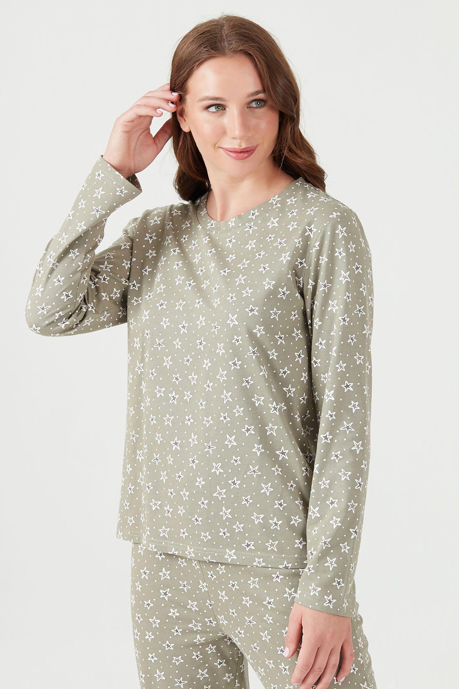 Pijama de mujer New Poli Verde Estampado-3
