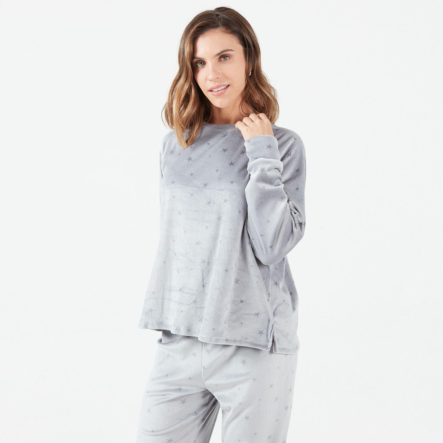 Pijama Elisa Plush Charcoal-1