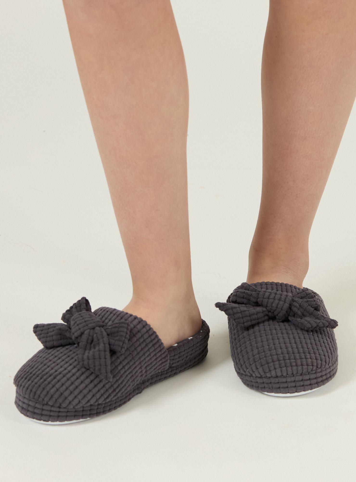 Pantufla de Mujer Zapatilla Ribbon Charcoal-2