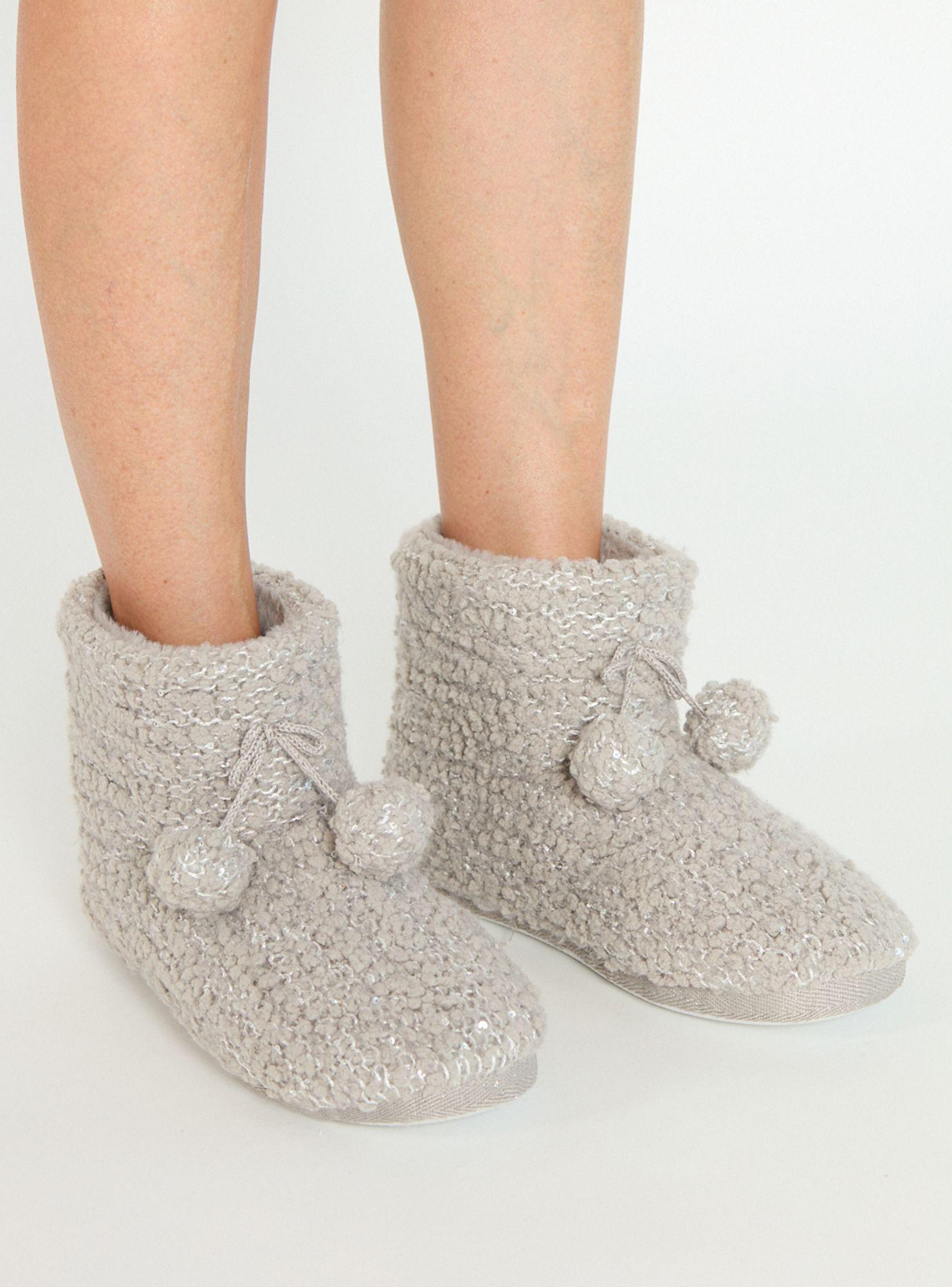 Pantufla de Mujer Bota Home Gris Claro-2