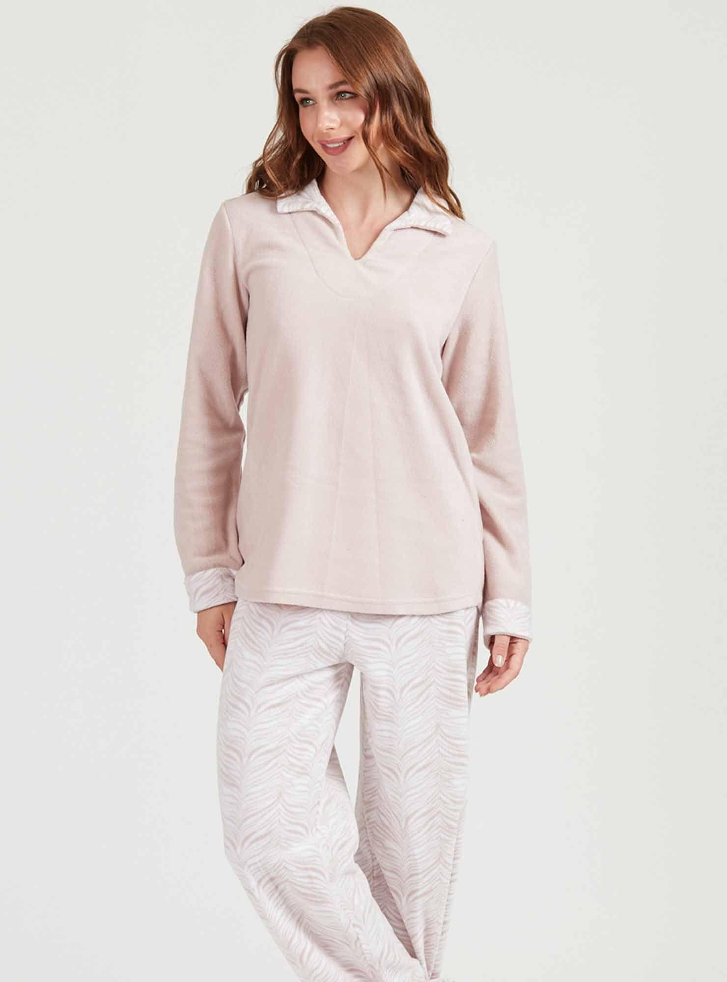 Pijama de mujer Print Polar Rosado-0