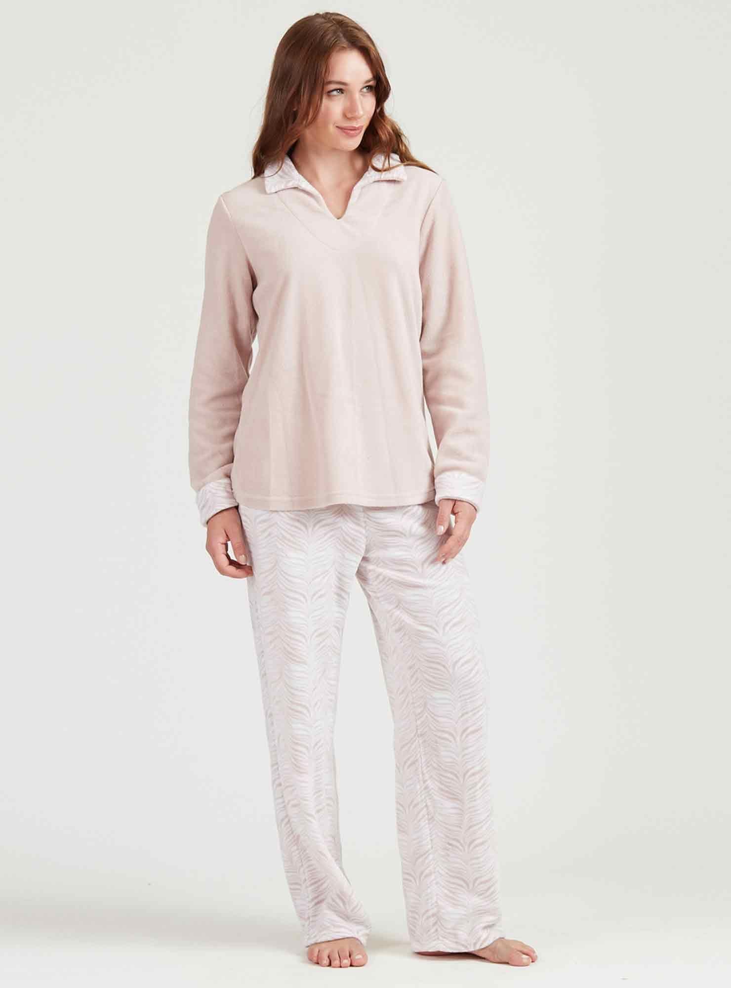 Pijama de mujer Print Polar Rosado-1