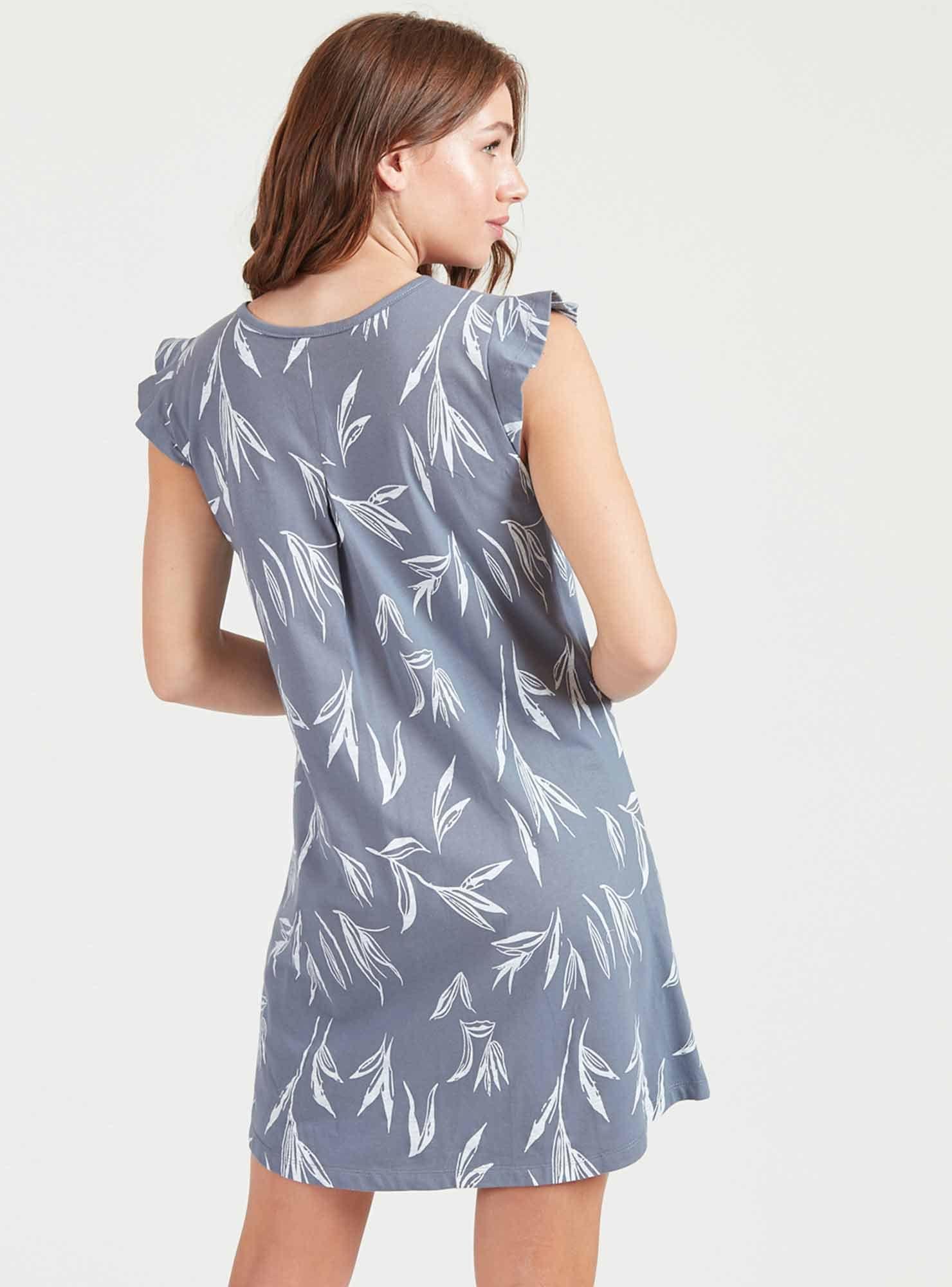 Camisa de dormir Maternal Lia  Azul Estampado-2