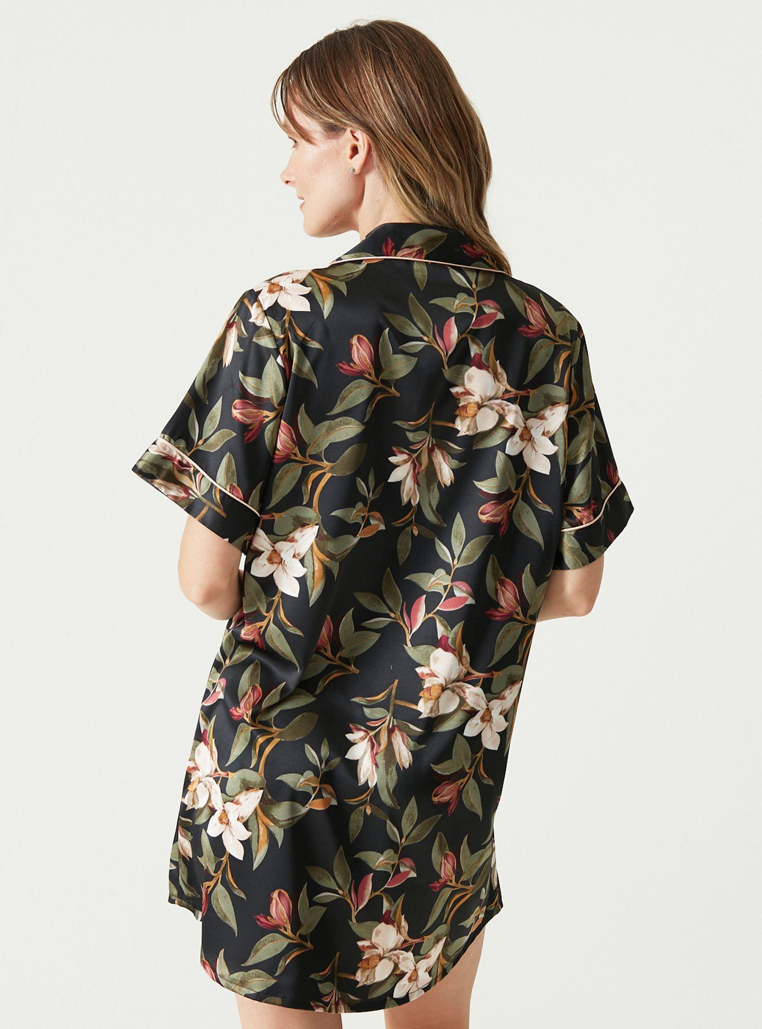 Camisa de Dormir Sport Manga Corta Negro Estampado-2