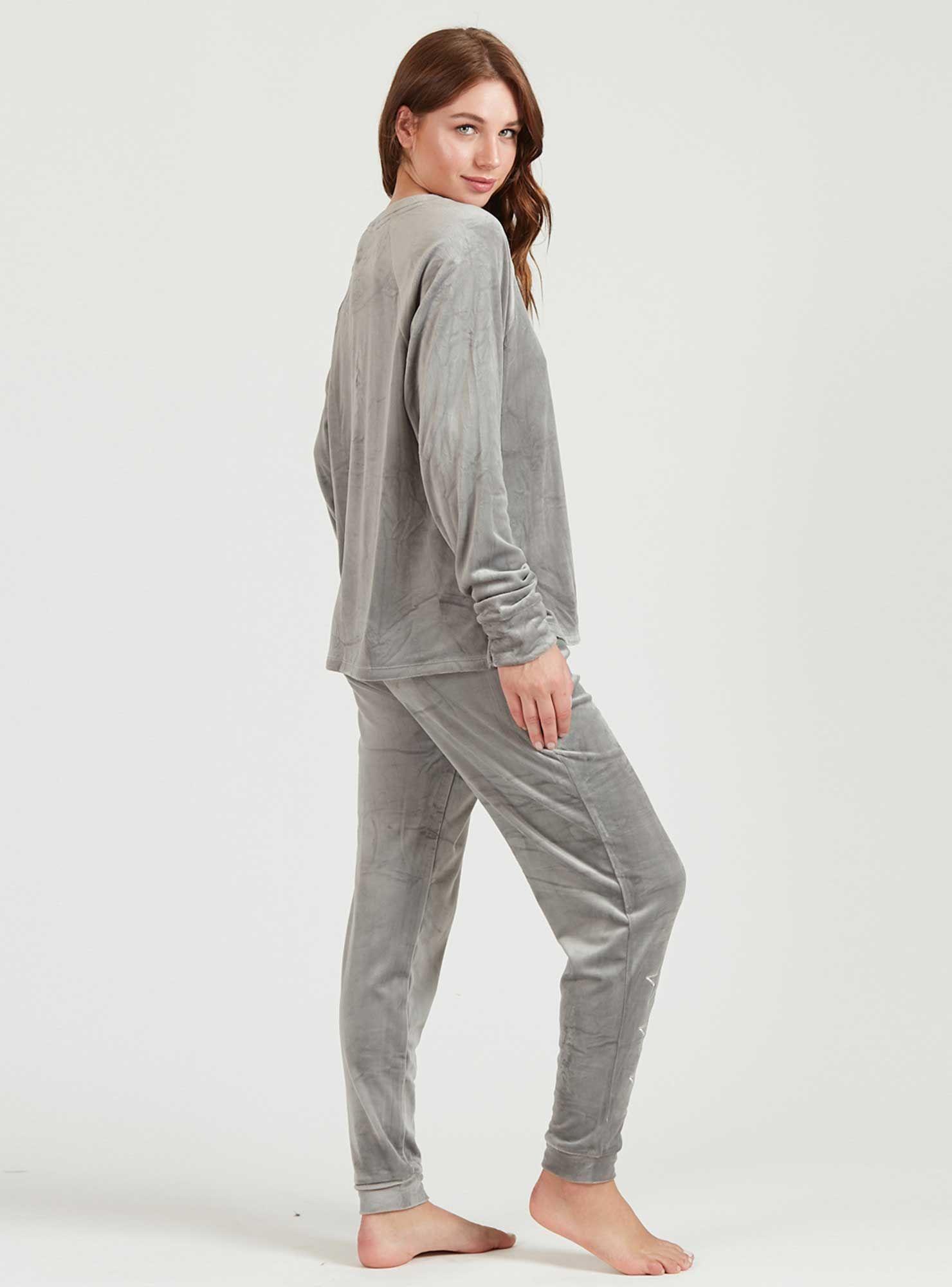 Pijama de mujer Elisa Plush Gris-2
