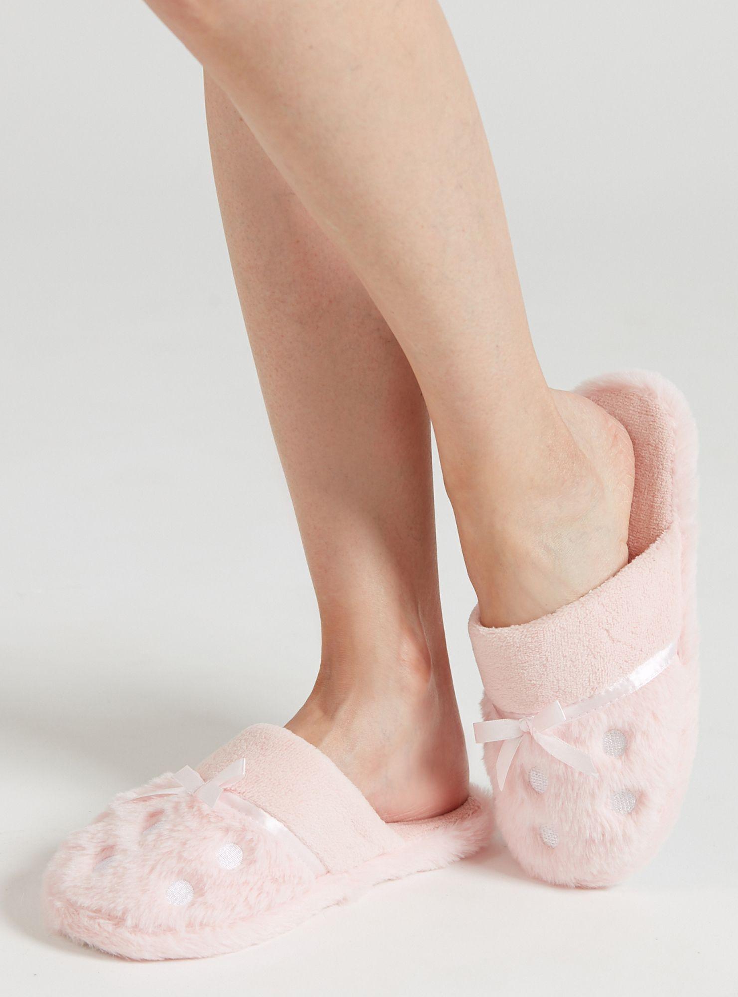 Pantufla Zapatilla Lunares Rosado-1