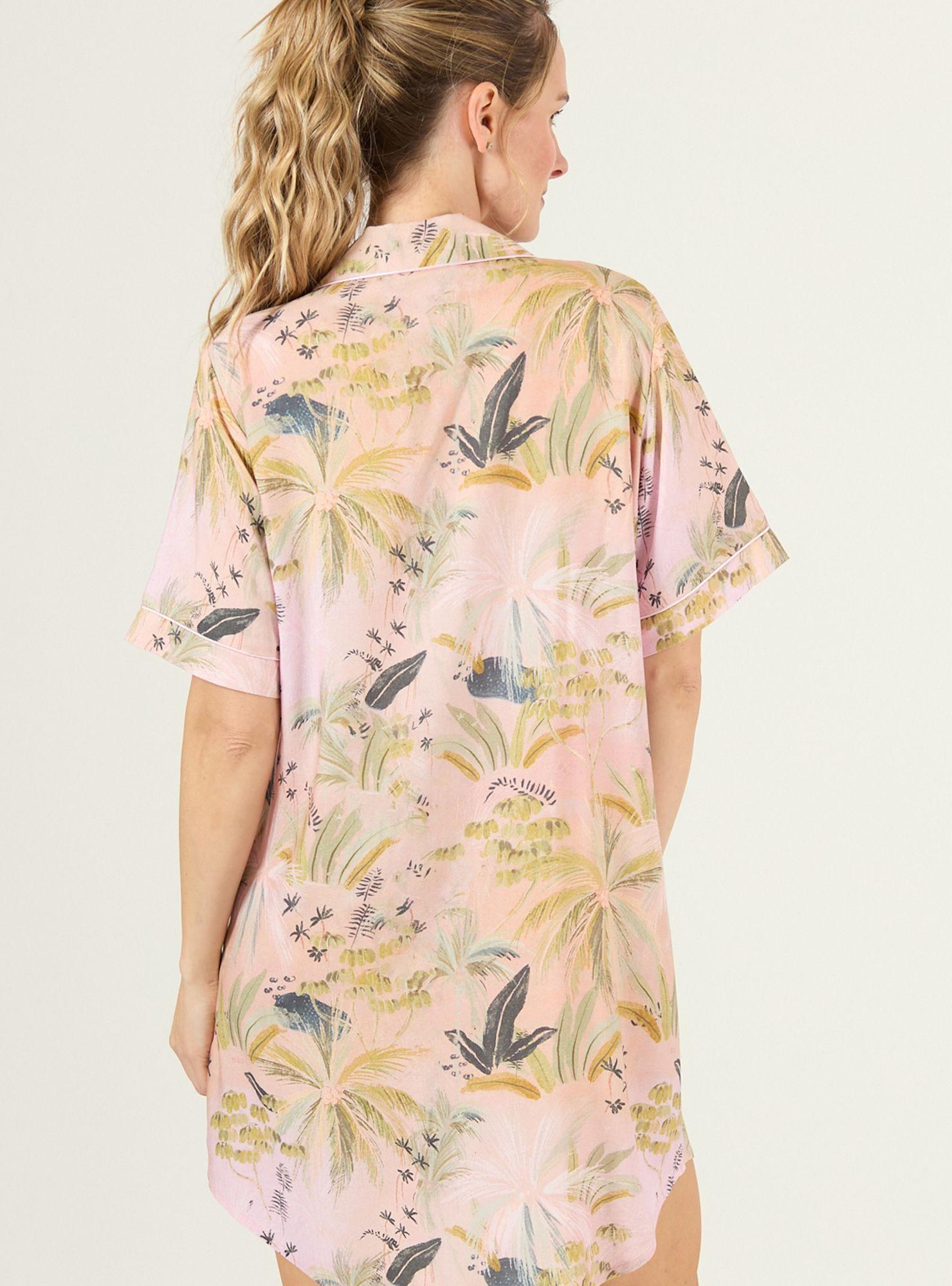 Camisola de Dormir Adela Rosado Estampado-2