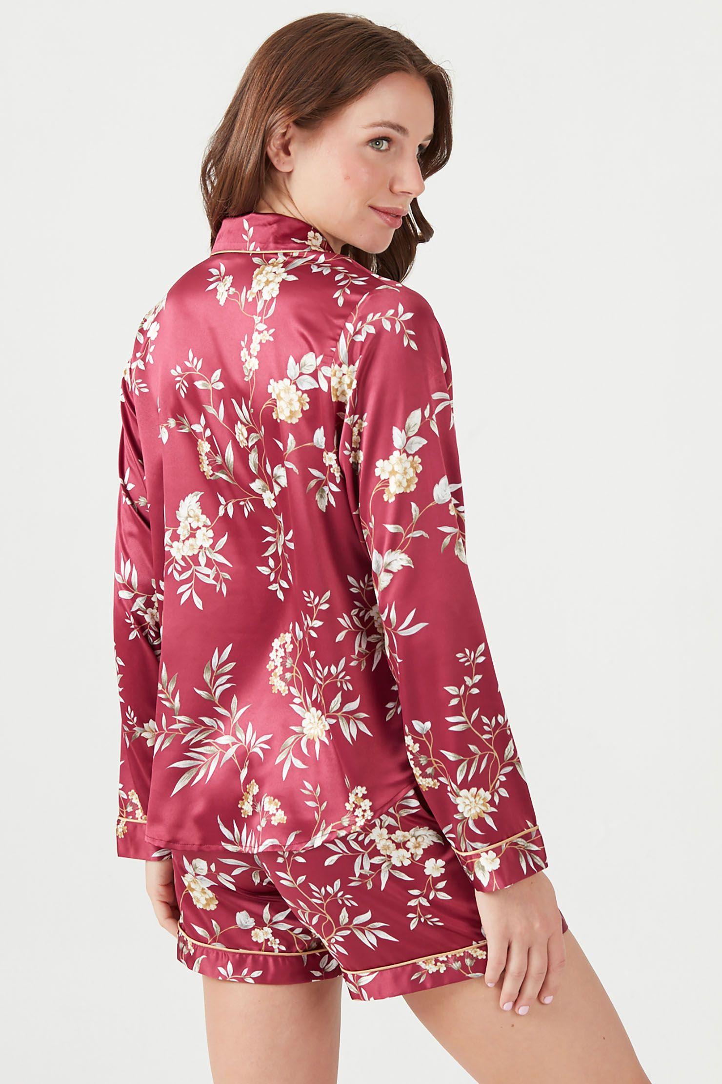 Pijama de mujer Sport Ml Short Burdeo-3