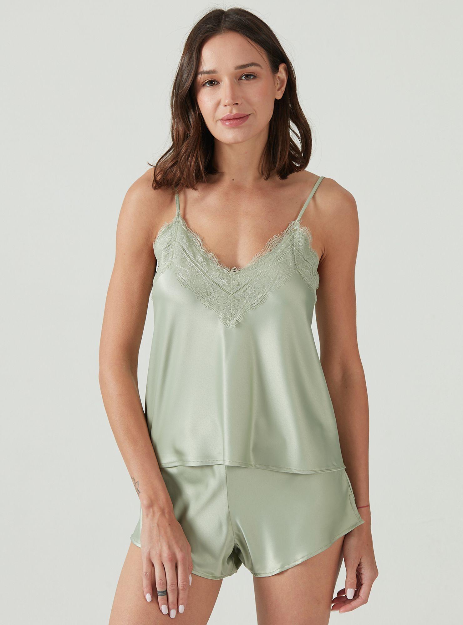 Pijama de Mujer Cande Short Verde-1