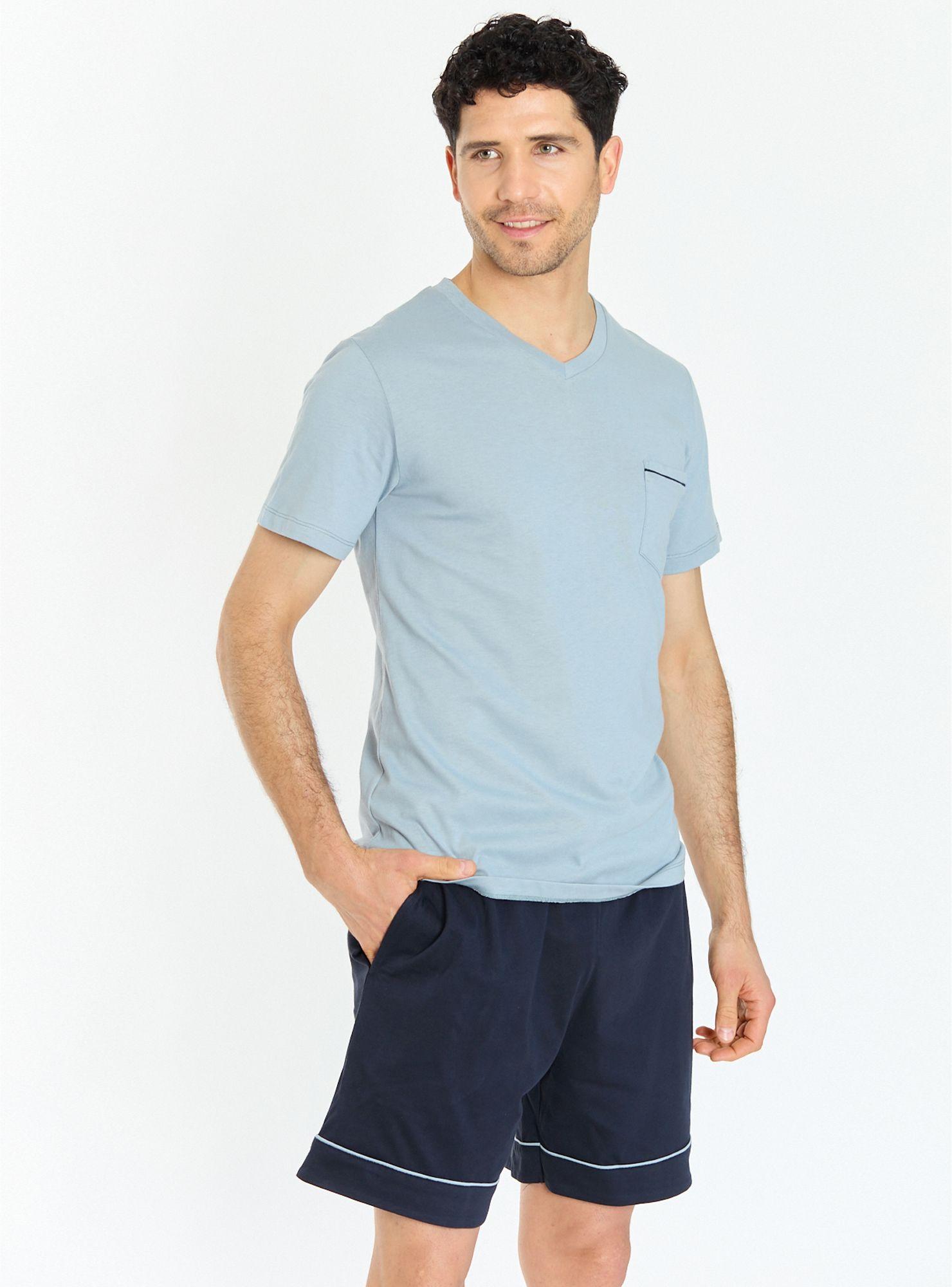 Pijama de Hombre Berlin Short Celeste-2
