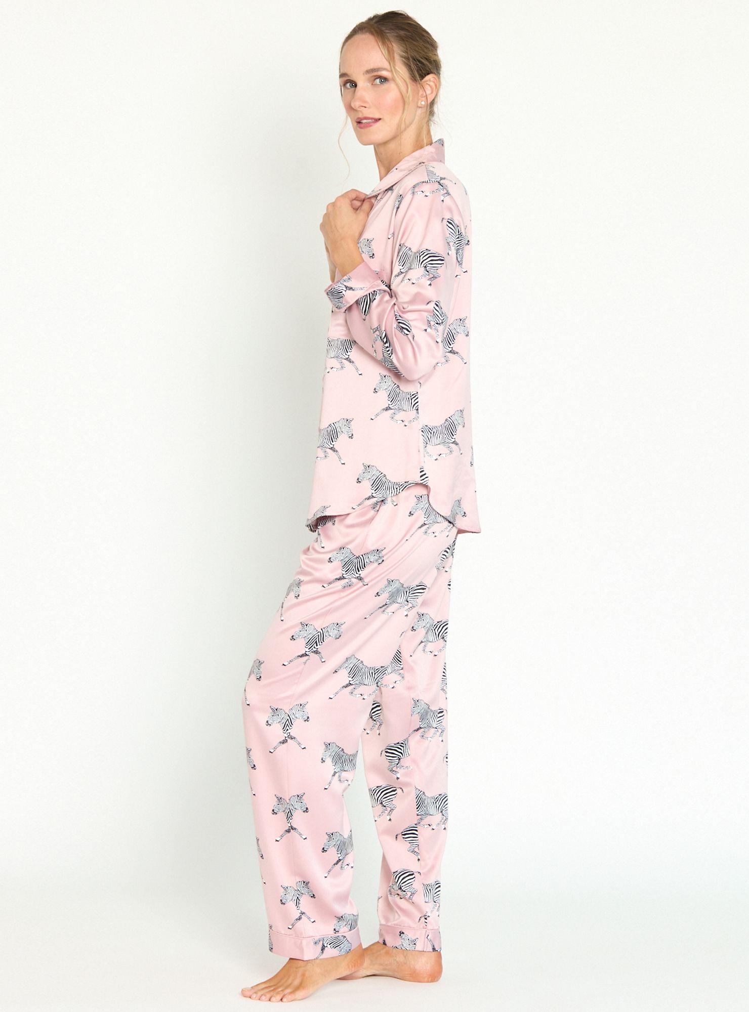 Pijama de Mujer Sport Manga Larga Rosado Estampado-1
