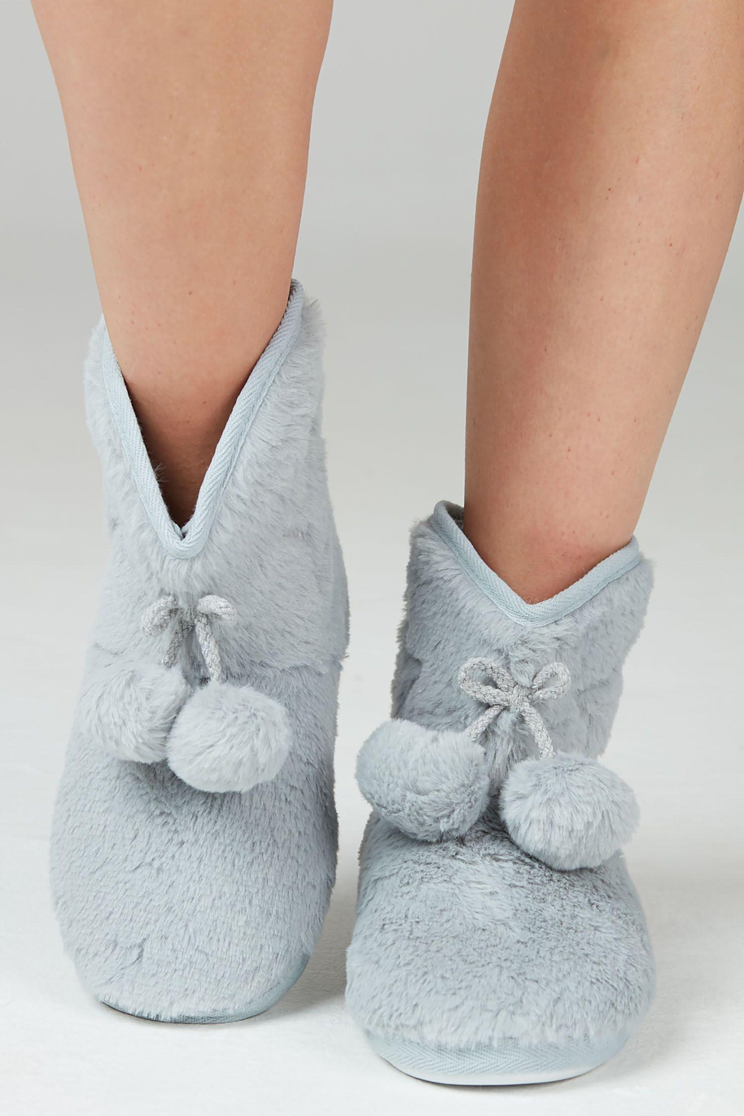 Pantufla Bota New Ponpon Celeste-0