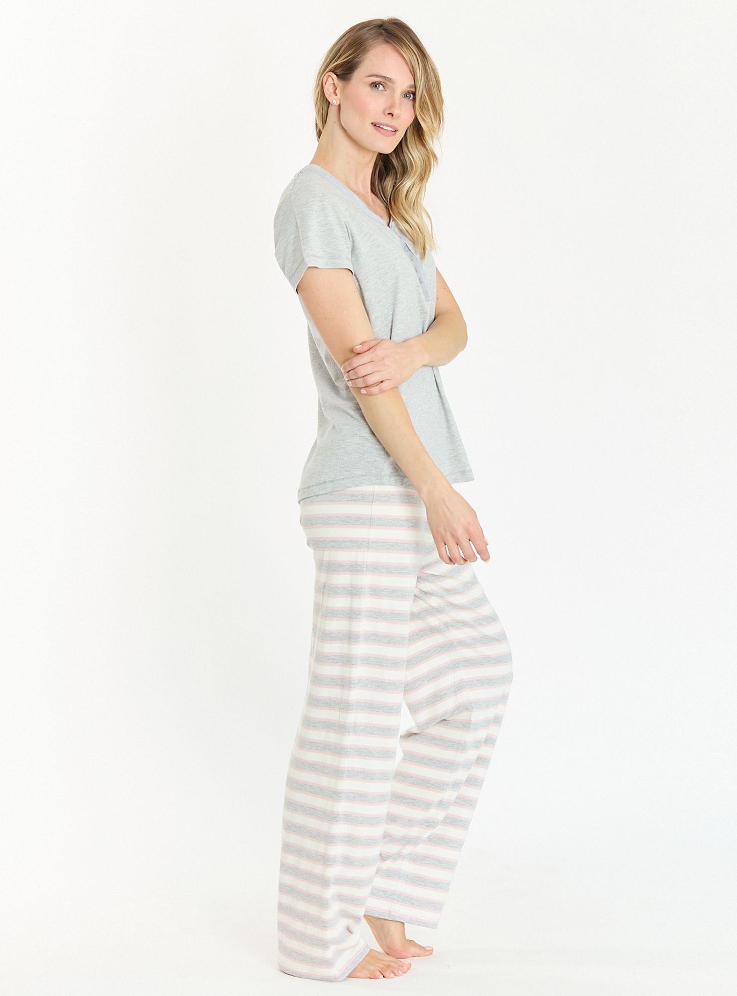 Pijama de Mujer New Rayas Gris-2