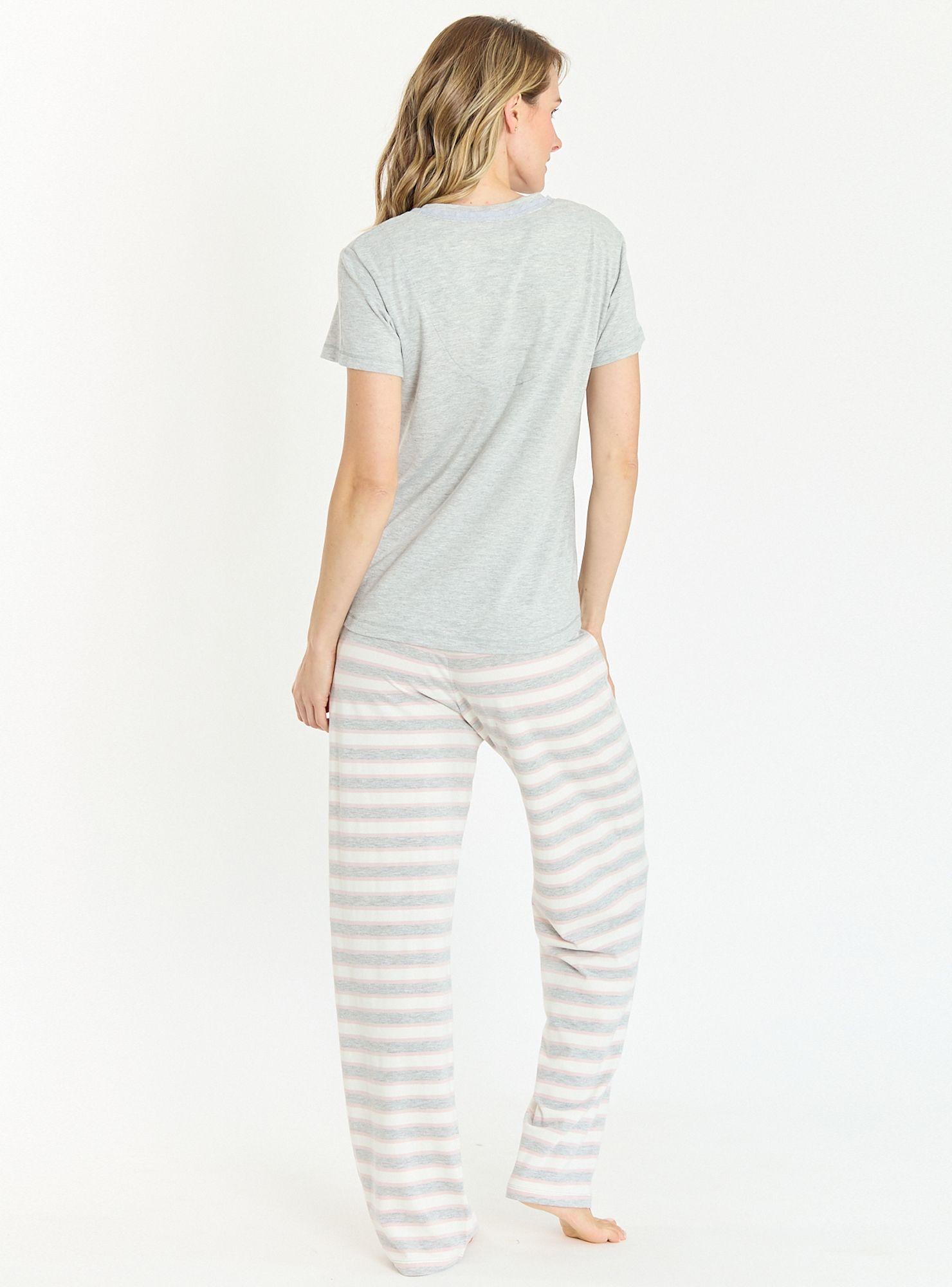 Pijama de Mujer New Rayas Gris-3