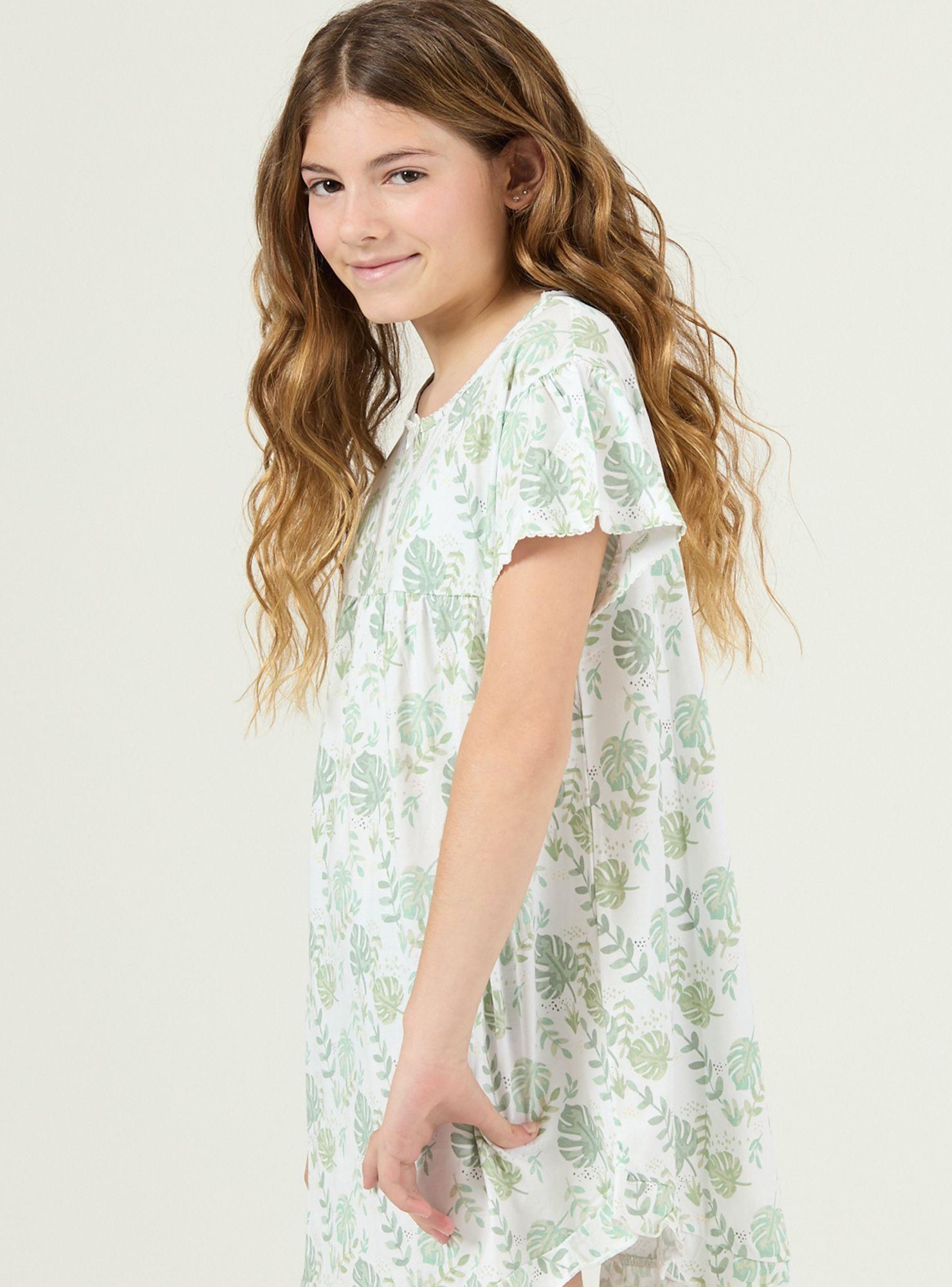 Camisa de Dormir Niña Baby Paz Blanco Flor-2