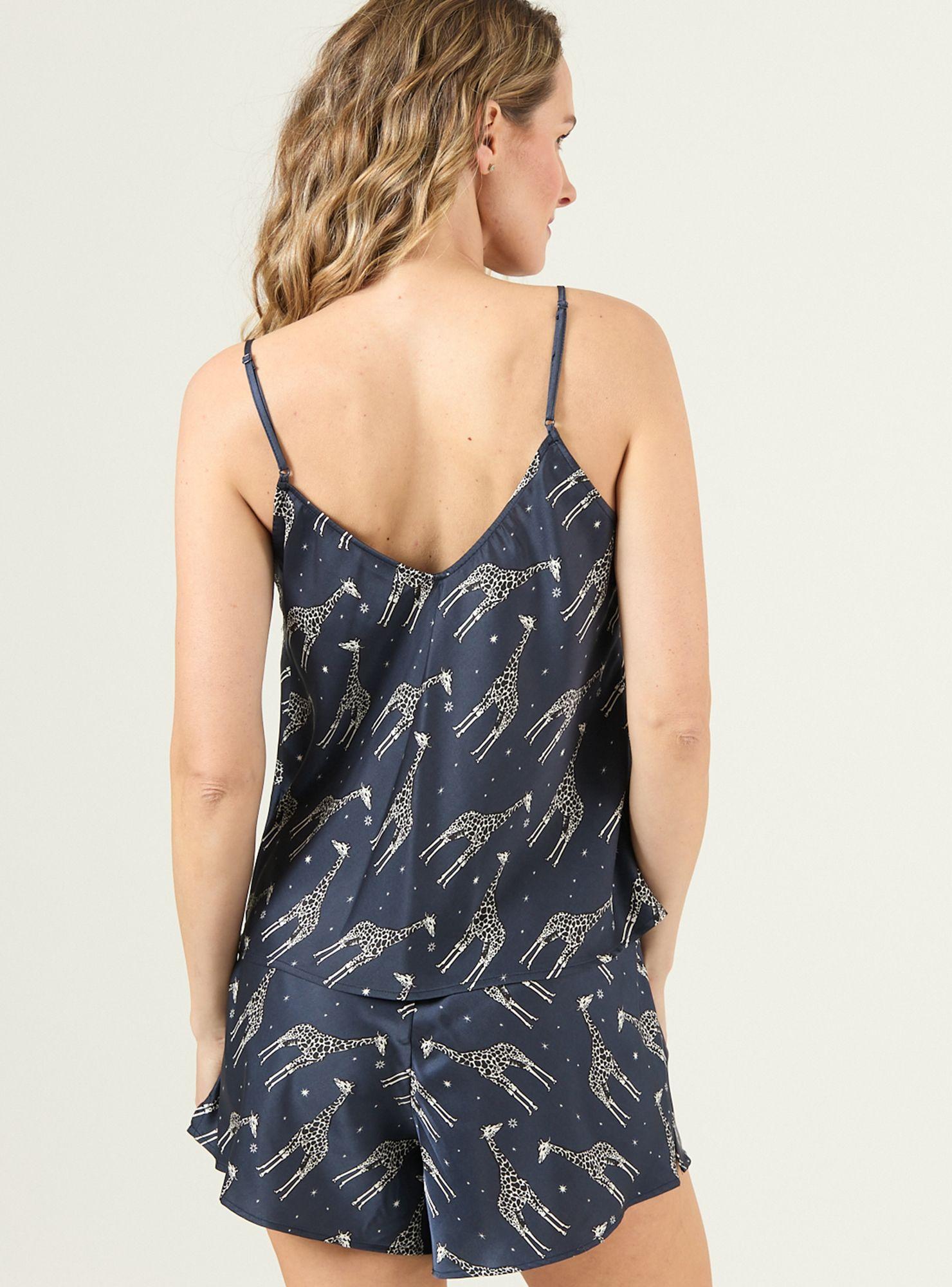 Pijama de Mujer Cande Short Azul Estampado-3