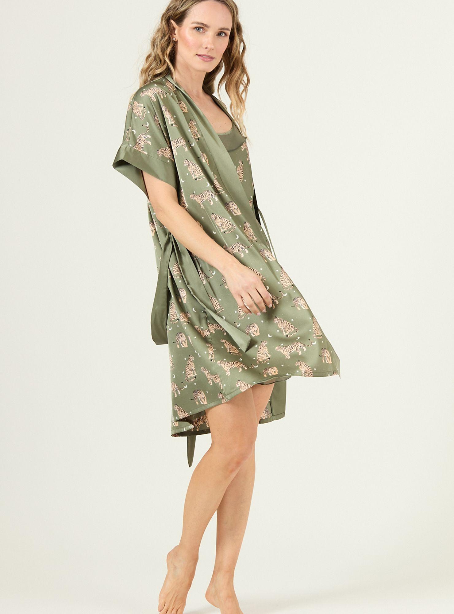 Camisa de Dormir Mini Vuelo Verde Estampado-5