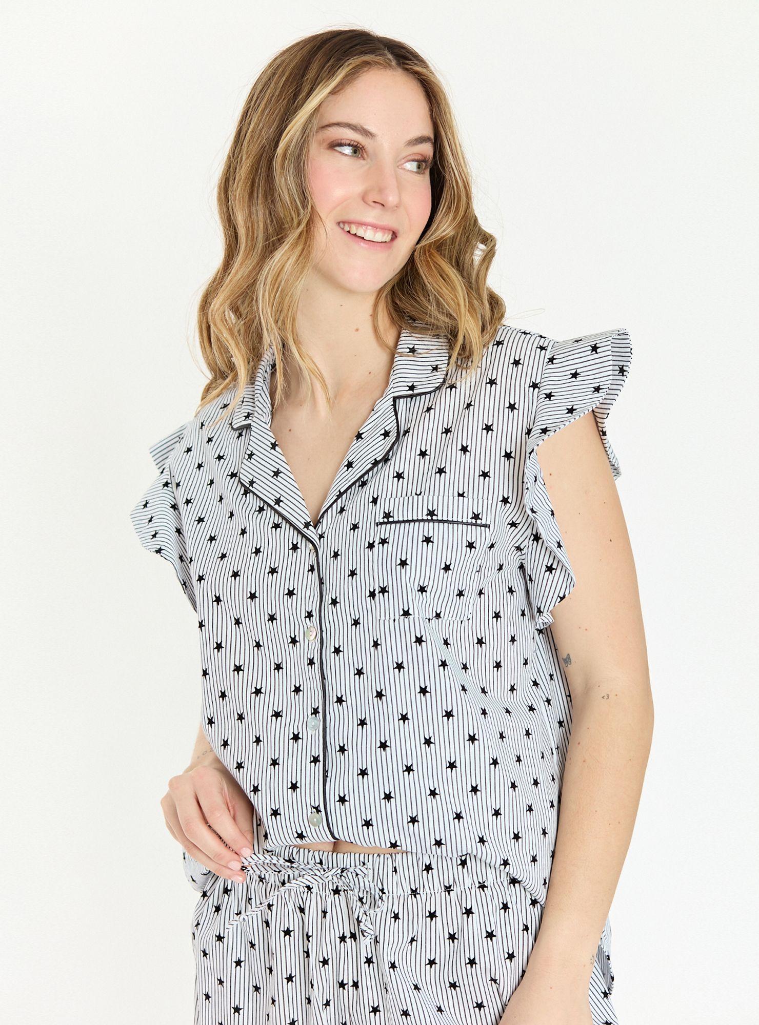 Pijama de Mujer Lucia Blanco Estampado-2