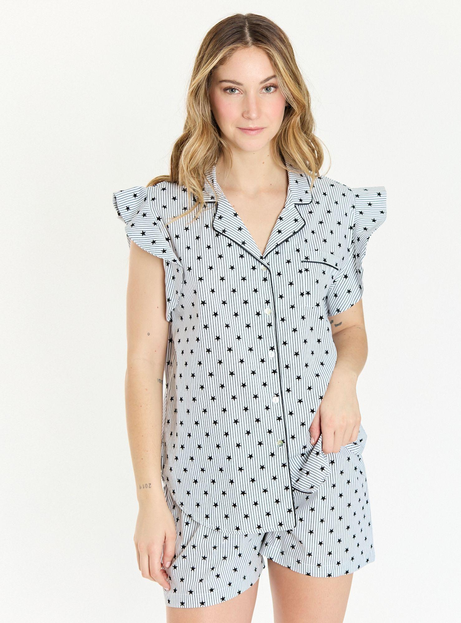 Pijama de Mujer Lucia Blanco Estampado-3