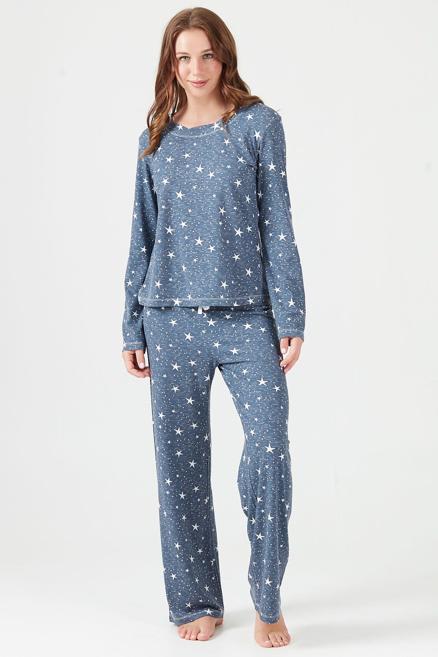 Pijama de mujer Praga Azul Estampado-0