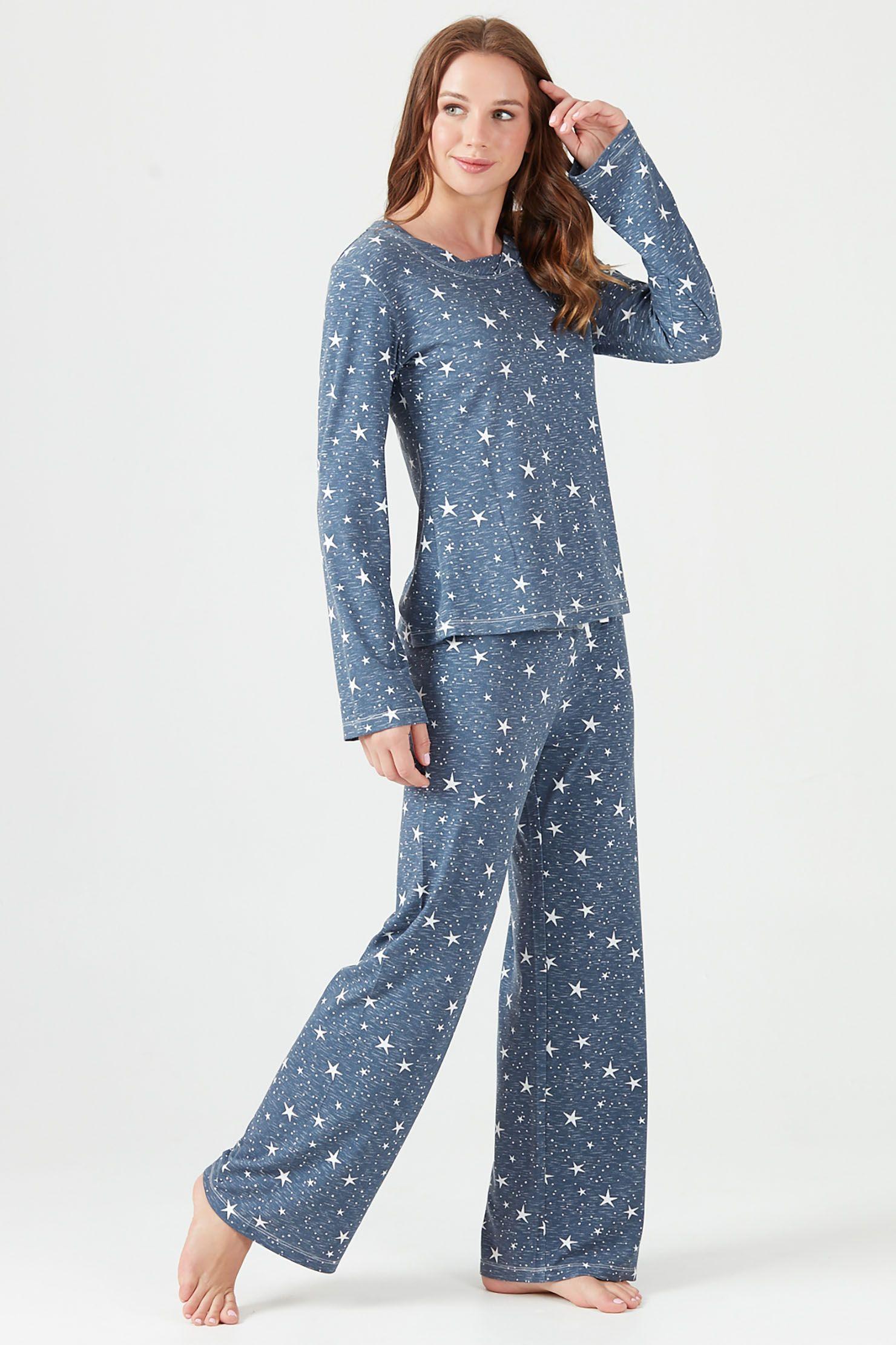 Pijama de mujer Praga Azul Estampado-1