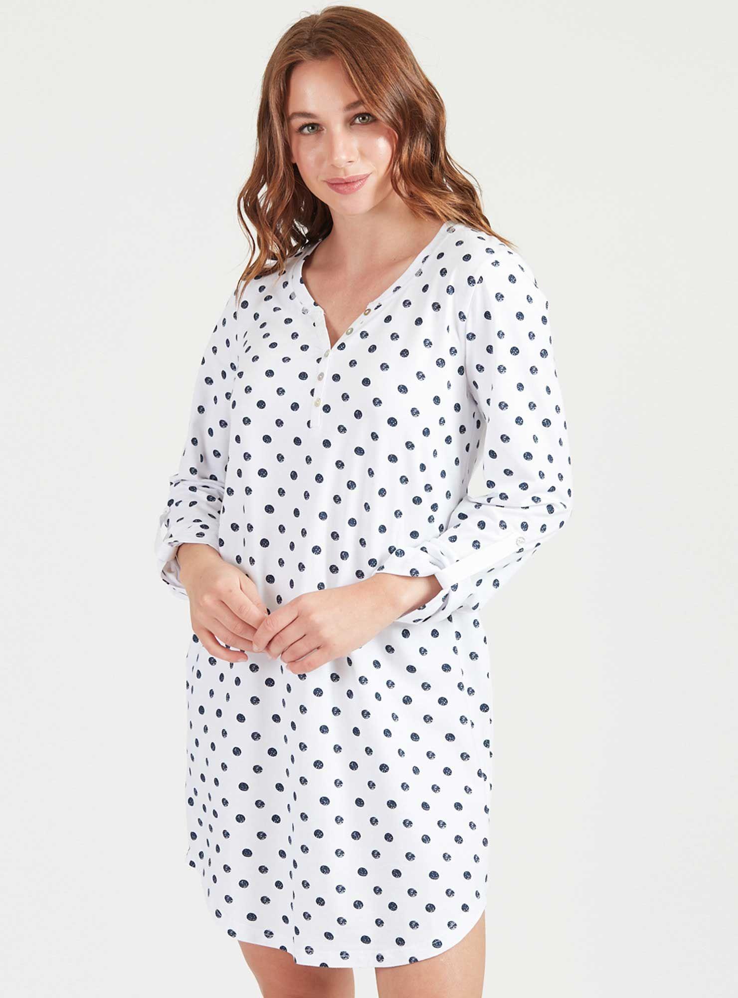 Camisa de dormir Rayas Ml Azul-0