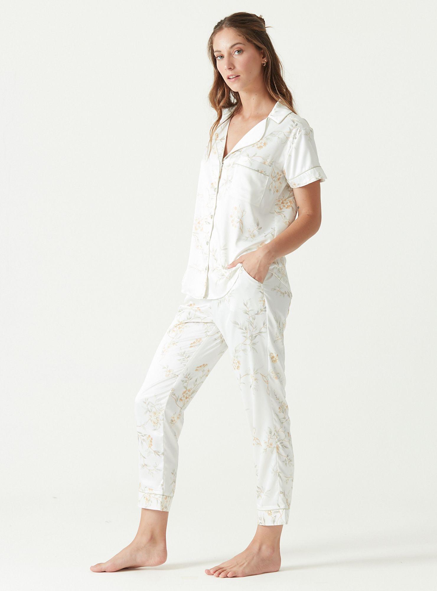Pijama de Mujer Roma Manga Corta Ivory-1