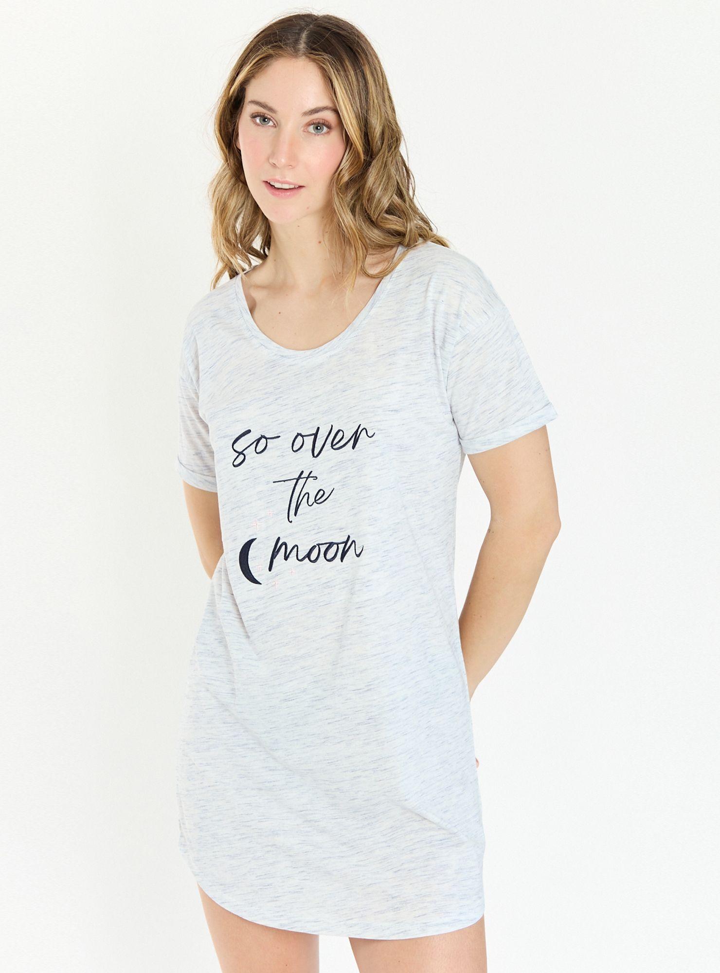 Camisa de Dormir Emilia Manga Corta Melange-1