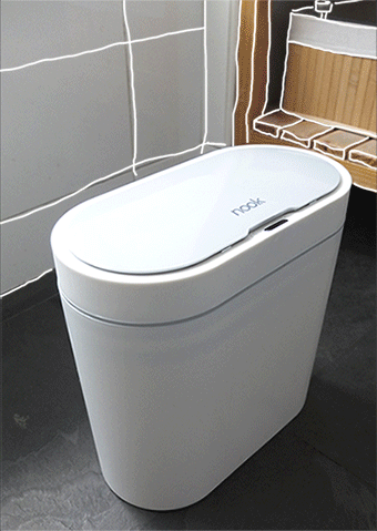 Basurero con Sensor Resistente al Agua | Blanco-4