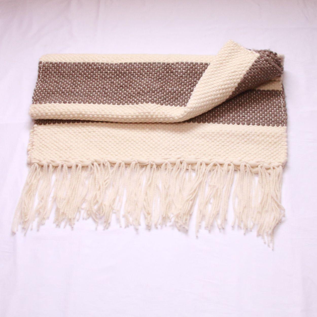 Piecera en lana de oveja rayas grises y blancas-1