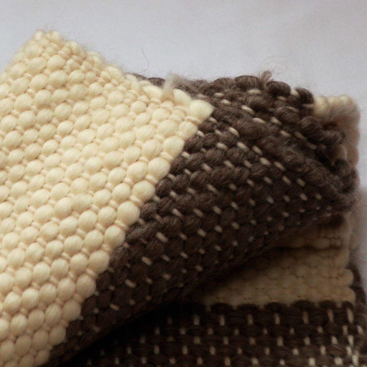 Piecera en lana de oveja rayas grises y blancas-3